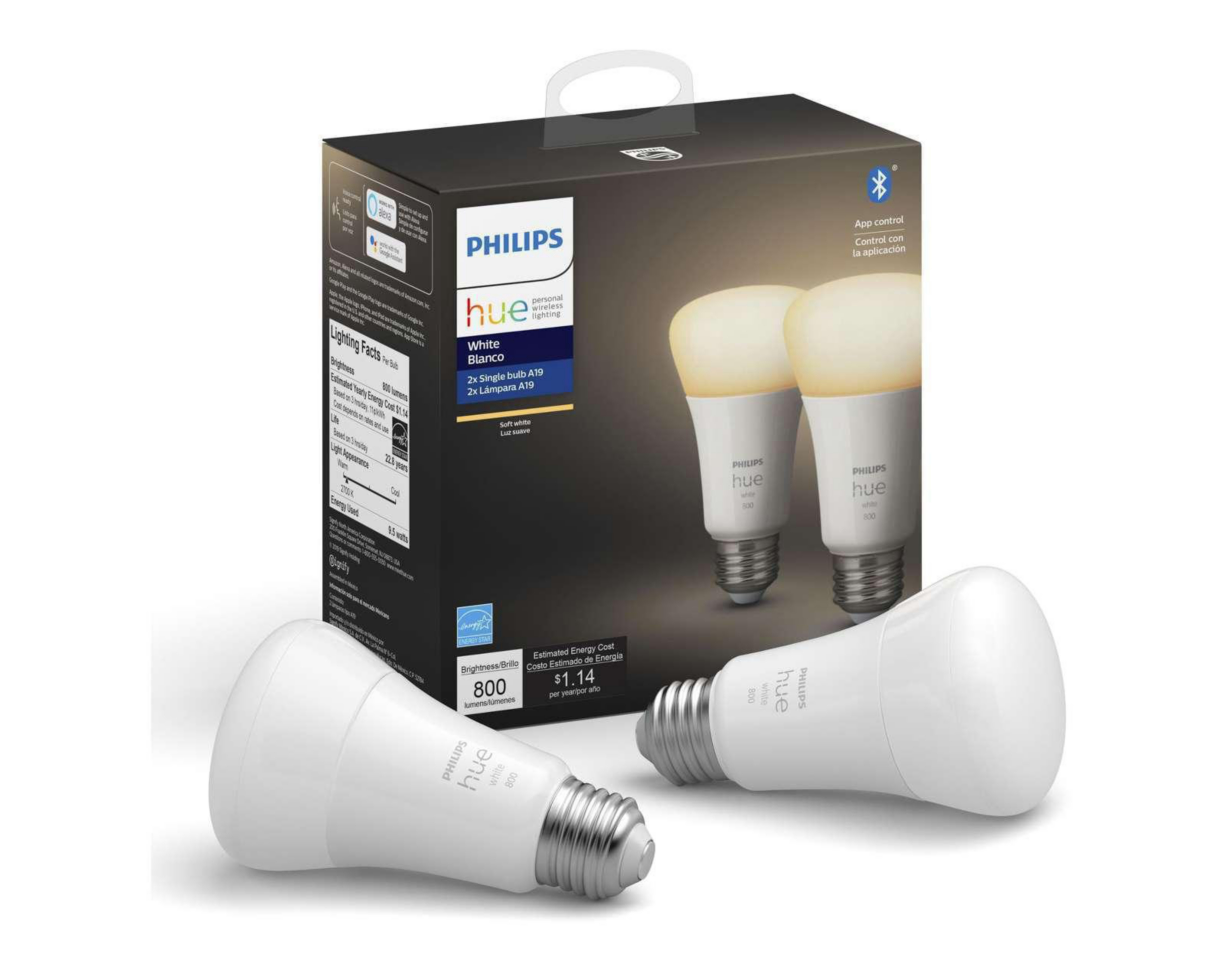 Focos LED Philips Hue 10 W Luz Cálida 2 Piezas