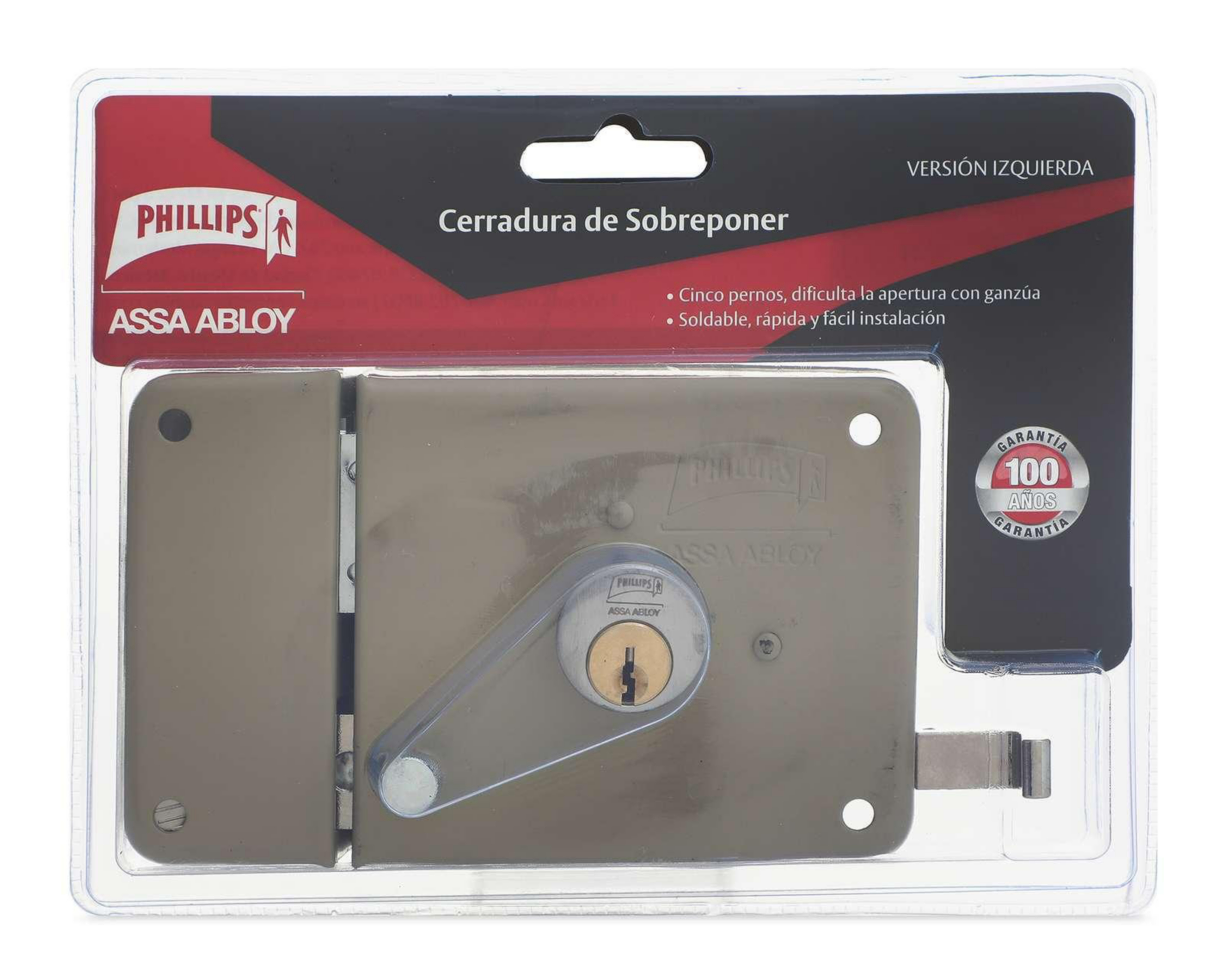 Foto 5 | Cerradura de Sobreponer Phillips para Puerta Principal