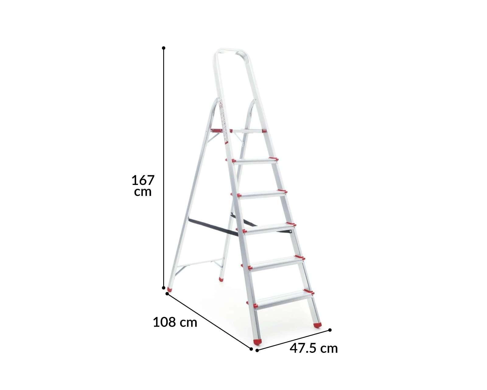 Foto 5 pulgar | Escalera de Tijera Congo Plegable 6 Peldaños