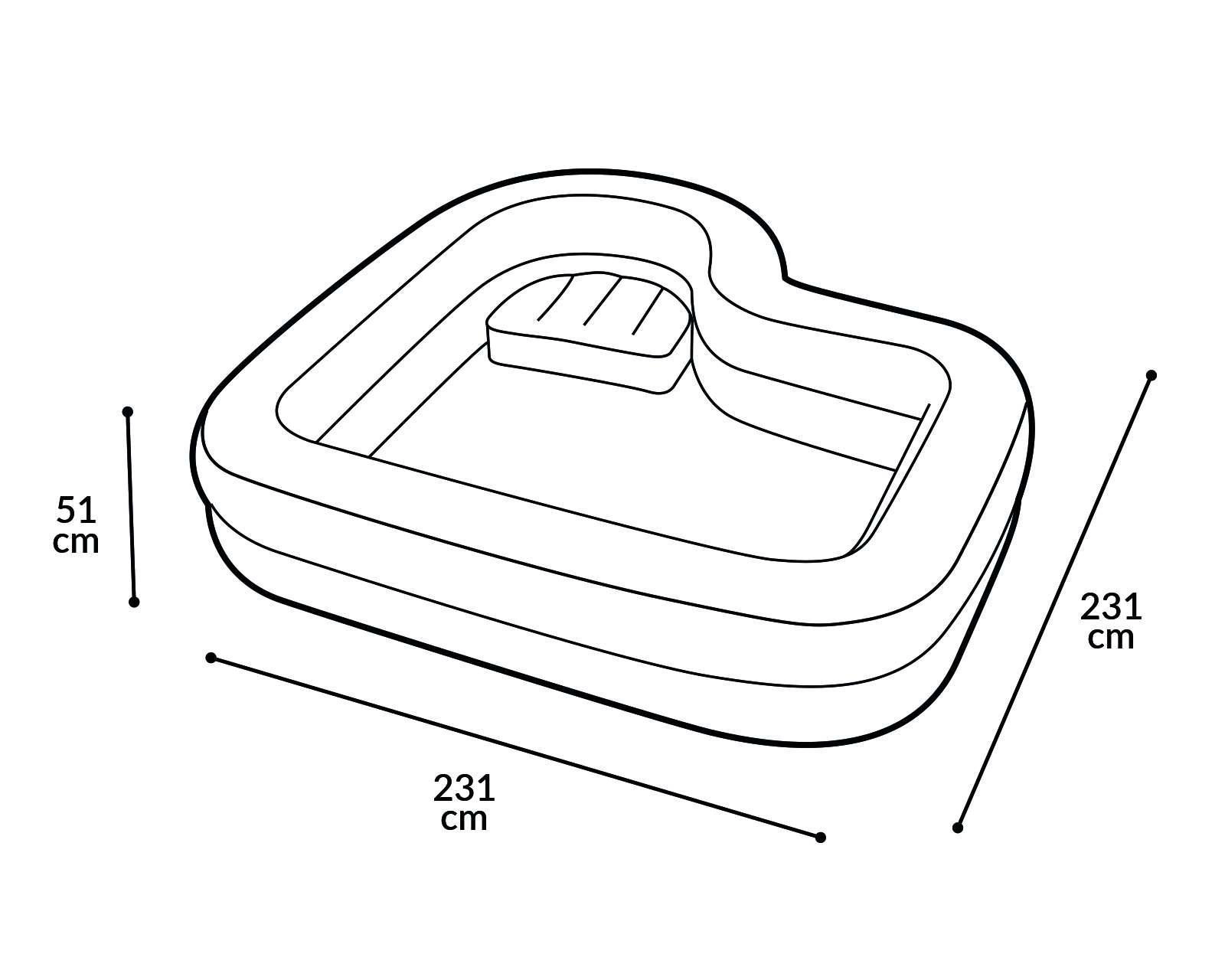 Foto 6 pulgar | Alberca Rectangular Bestway 282 L 231 x 231 x 51 cm