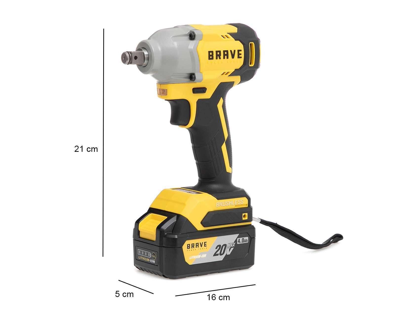 Foto 8 pulgar | Llave de Impacto Brave Power Tools BVTI-298NM 50 W con Motor Brushless