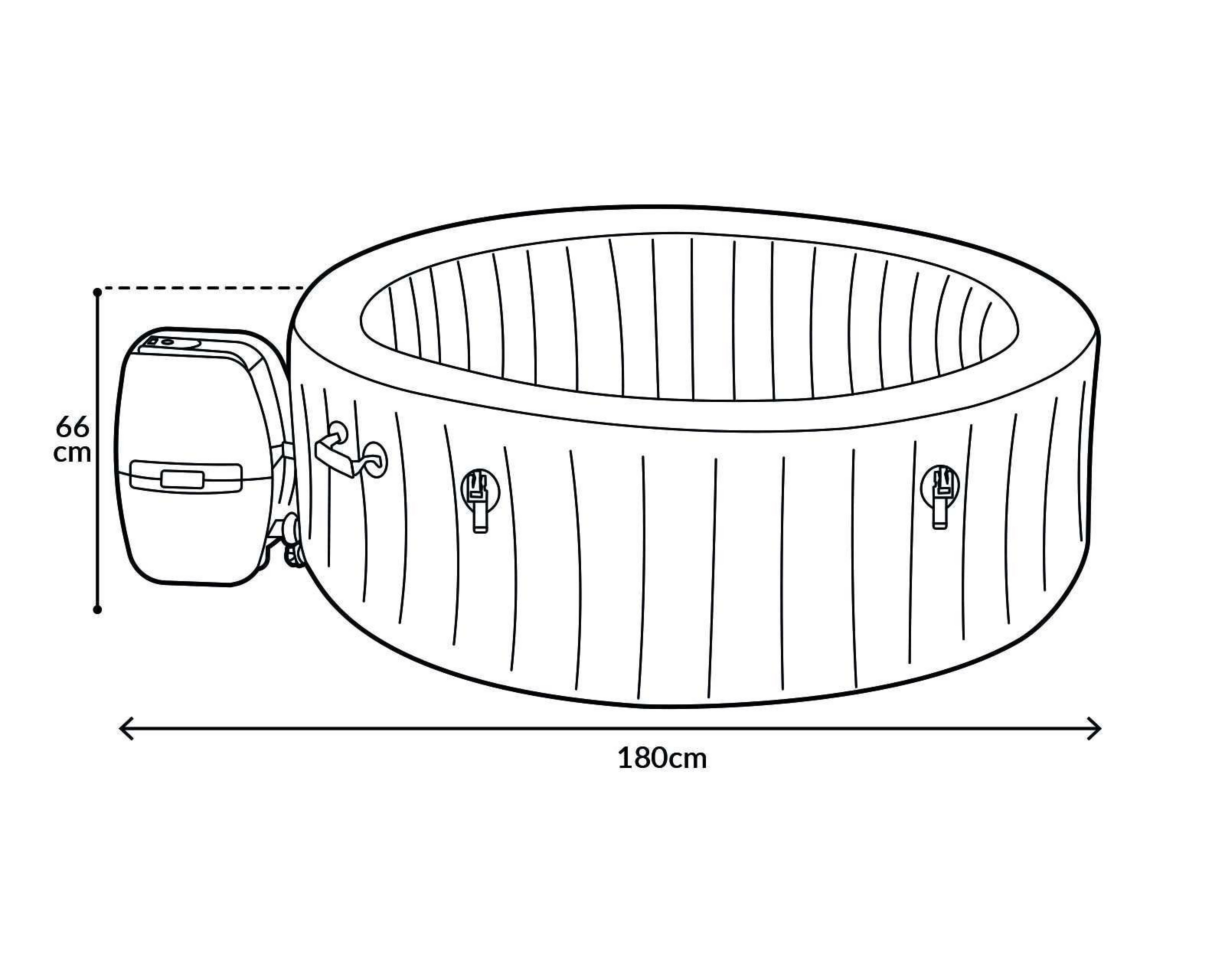 Foto 7 pulgar | Bañera de Hidromasaje Circular Bestway 669 L 180 x 66 cm