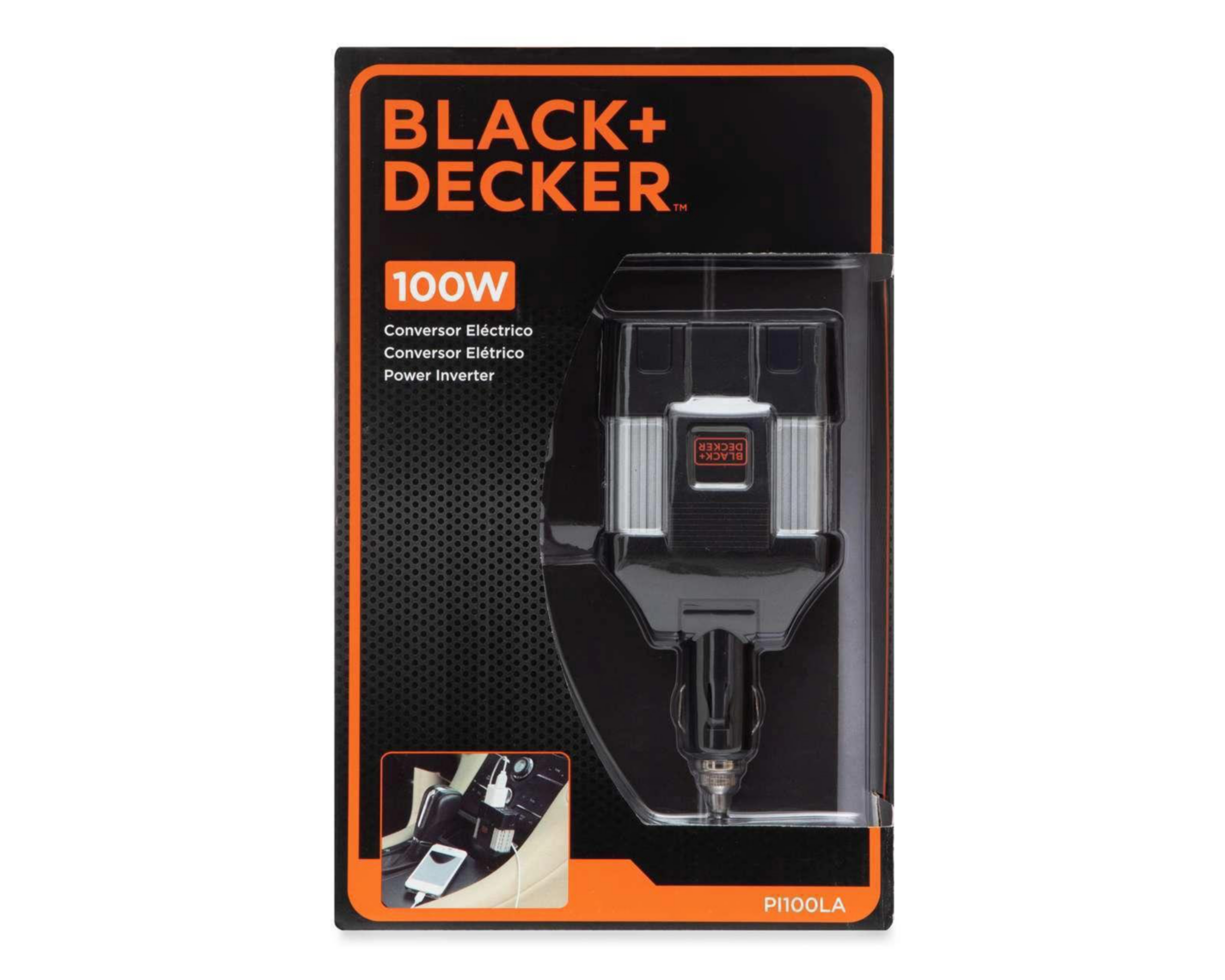 Foto 6 pulgar | Inversor de Corriente Black+Decker PI100LA-B3 100 W