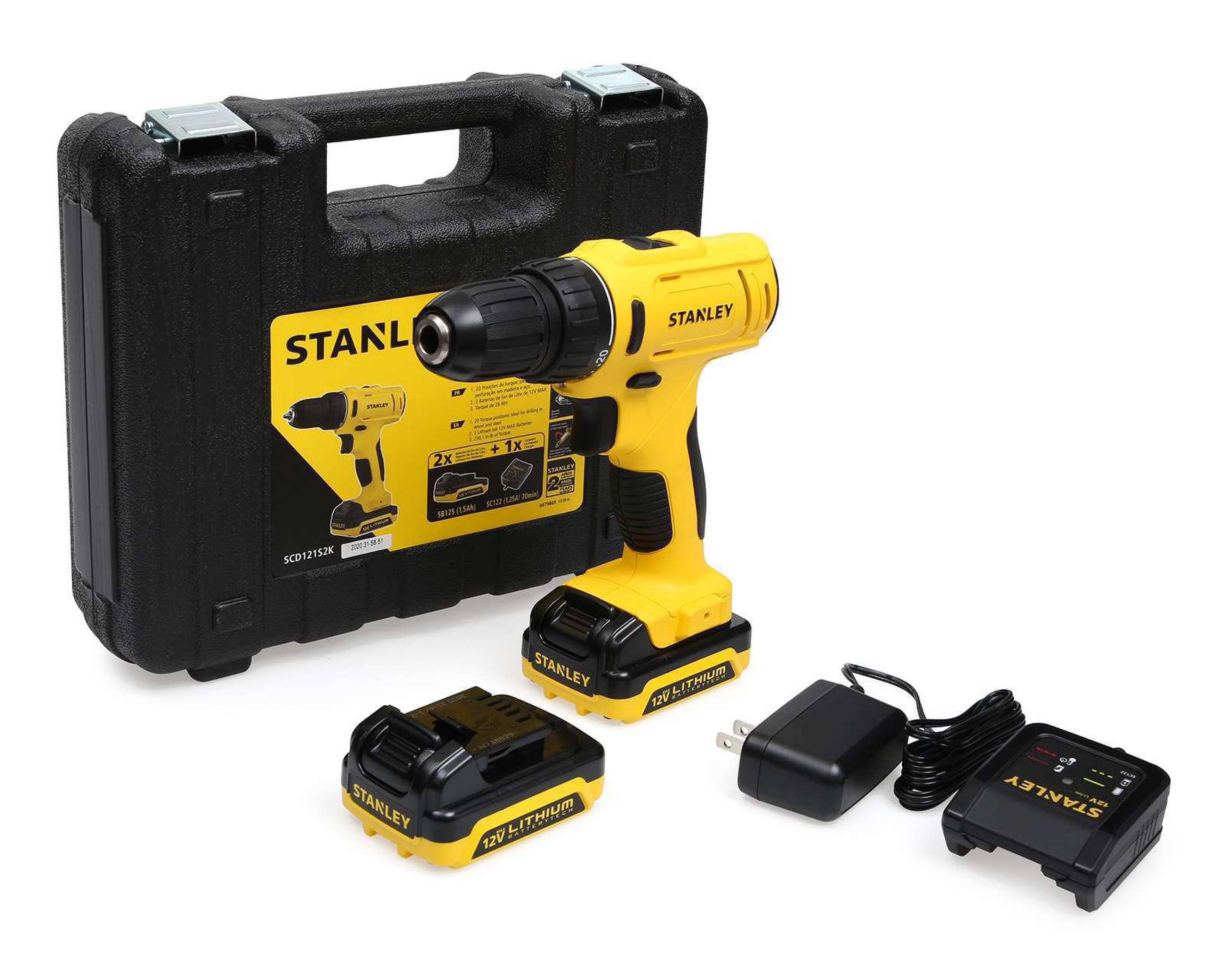 Taladro Inalámbrico Stanley SCD121S2K-B3 12 v