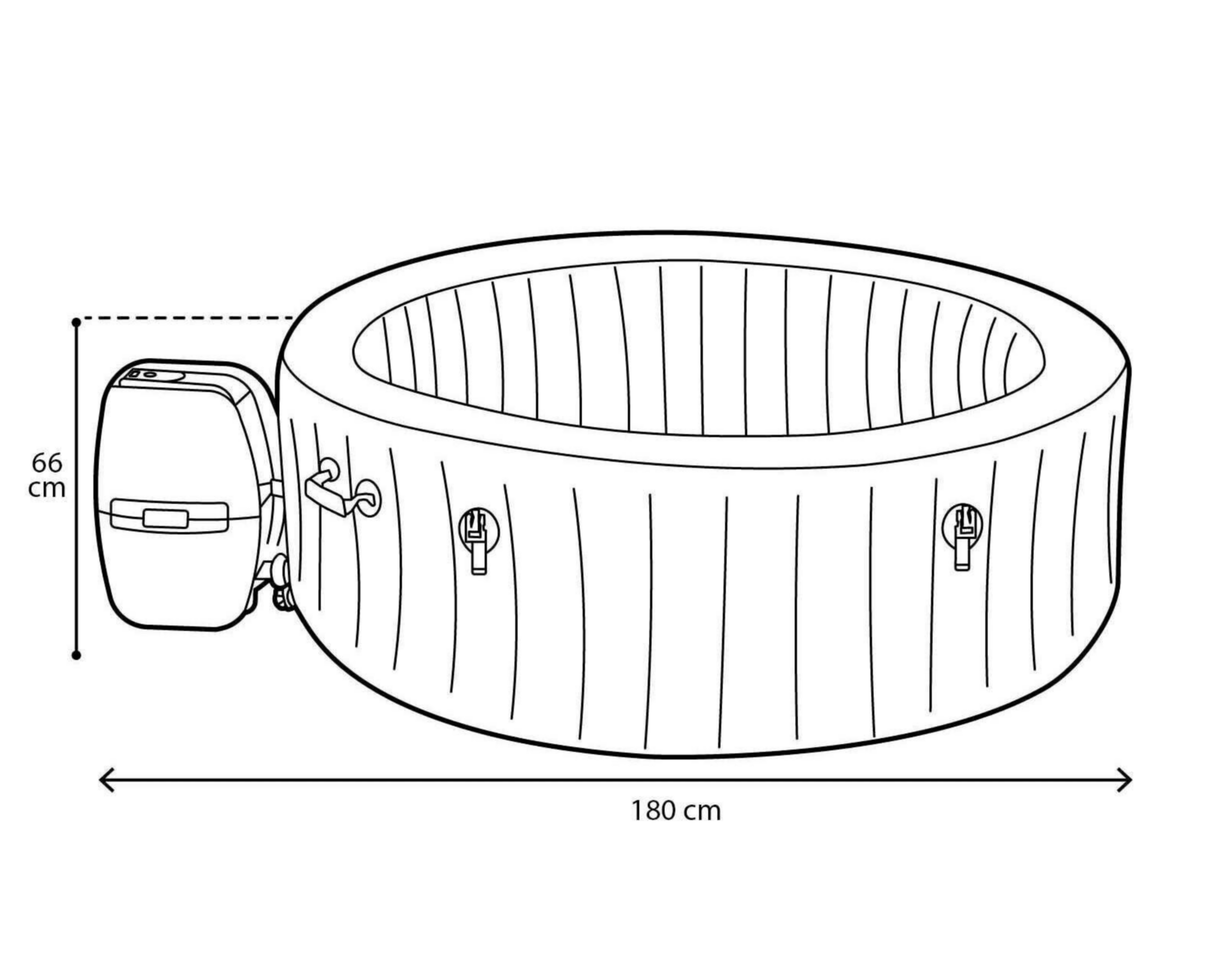 Foto 7 pulgar | Bañera de Hidromasaje Circular Bestway 669 L 180 x 66 cm