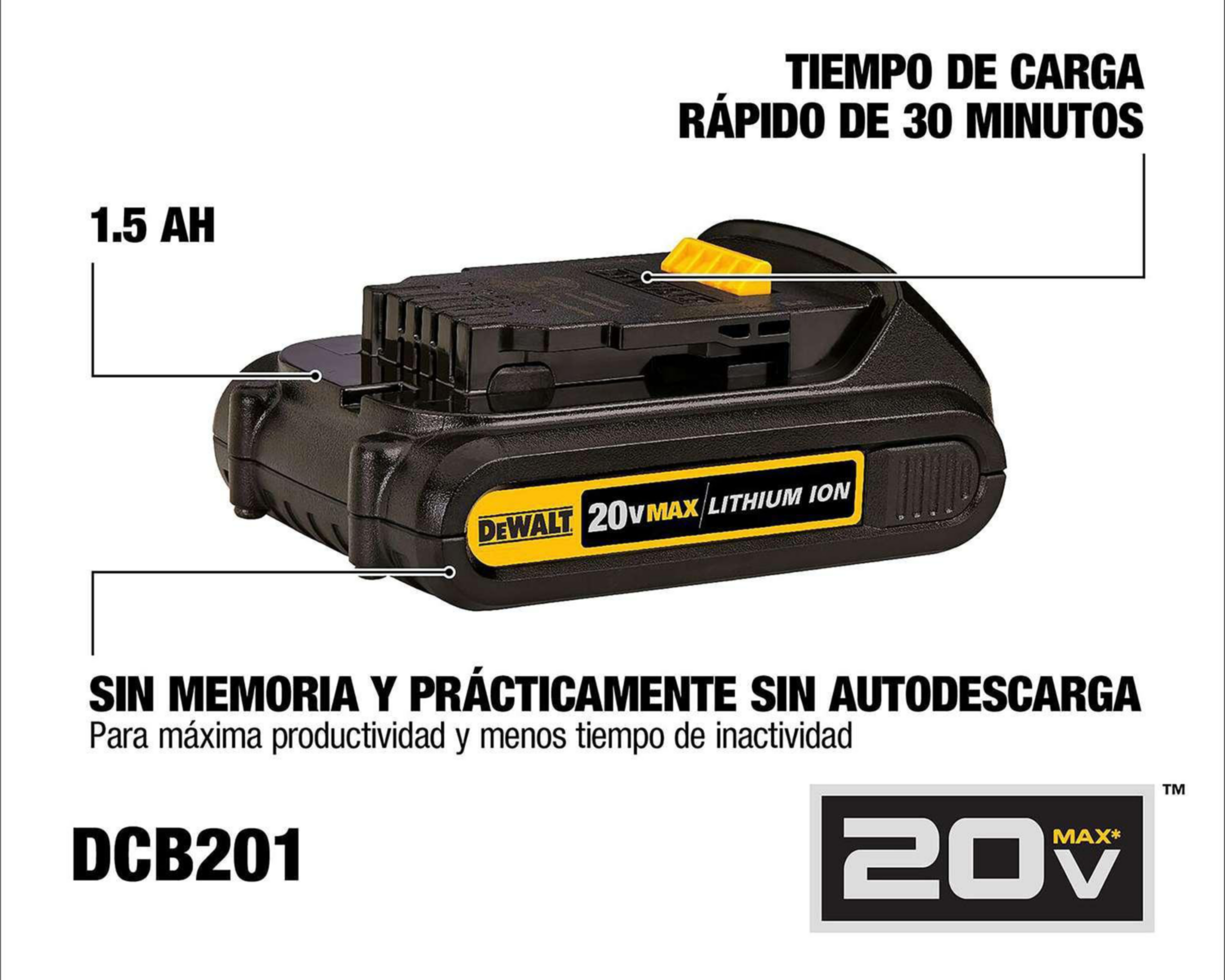 Foto 5 | Batería Dewalt DCB201-B3 20V 1.5A