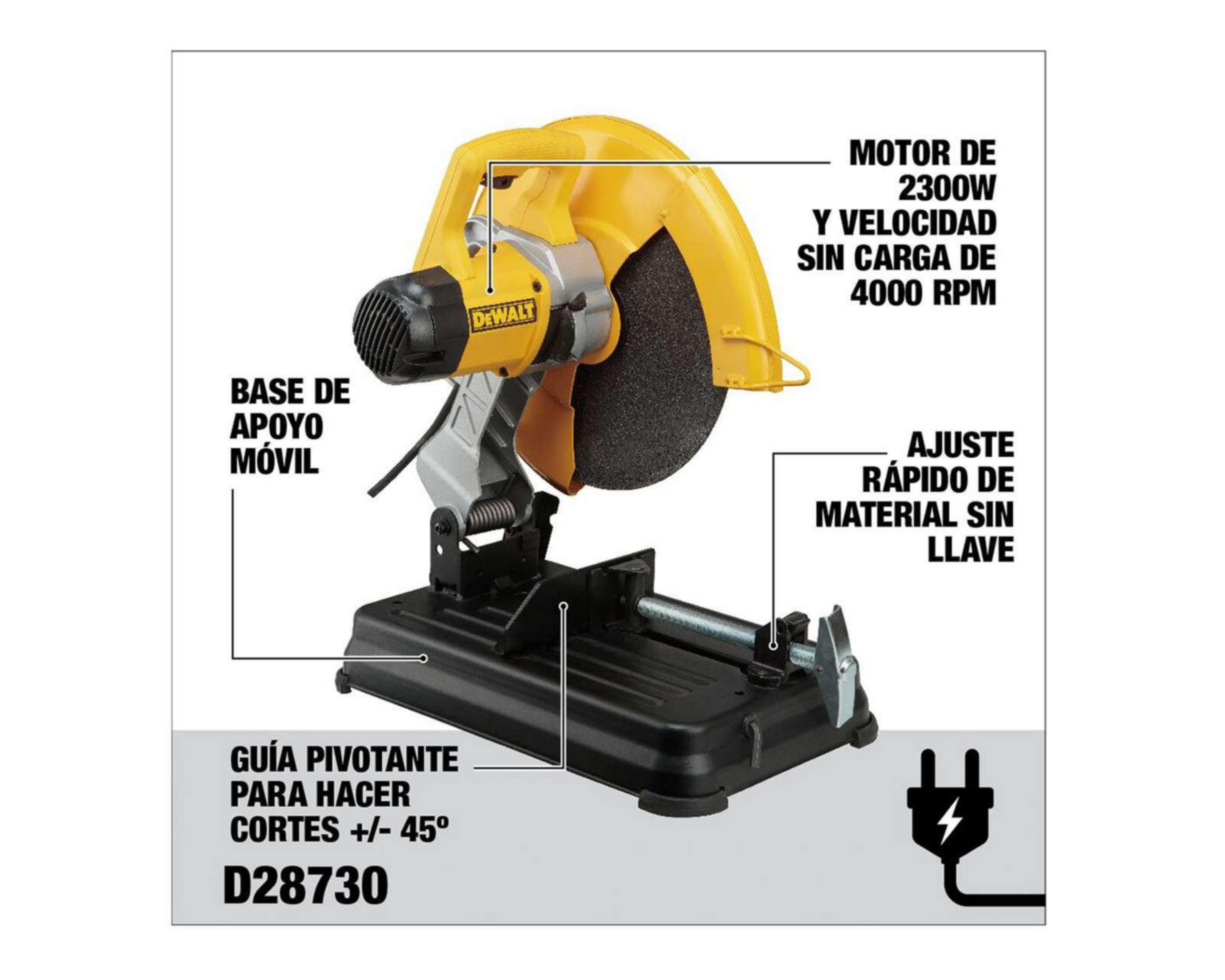 Foto 9 pulgar | Cortadora Dewalt D28730-B3 2200 W