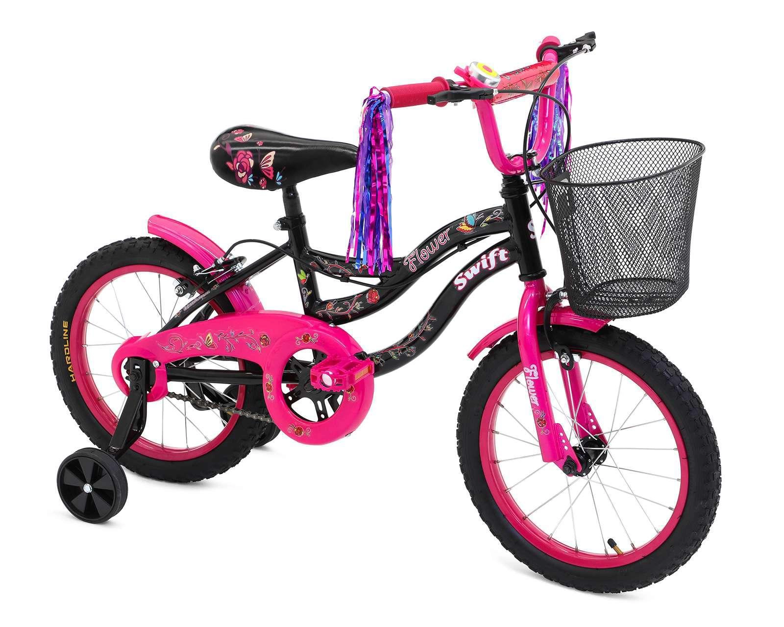 Bicicleta Swift Flower 16" Negra