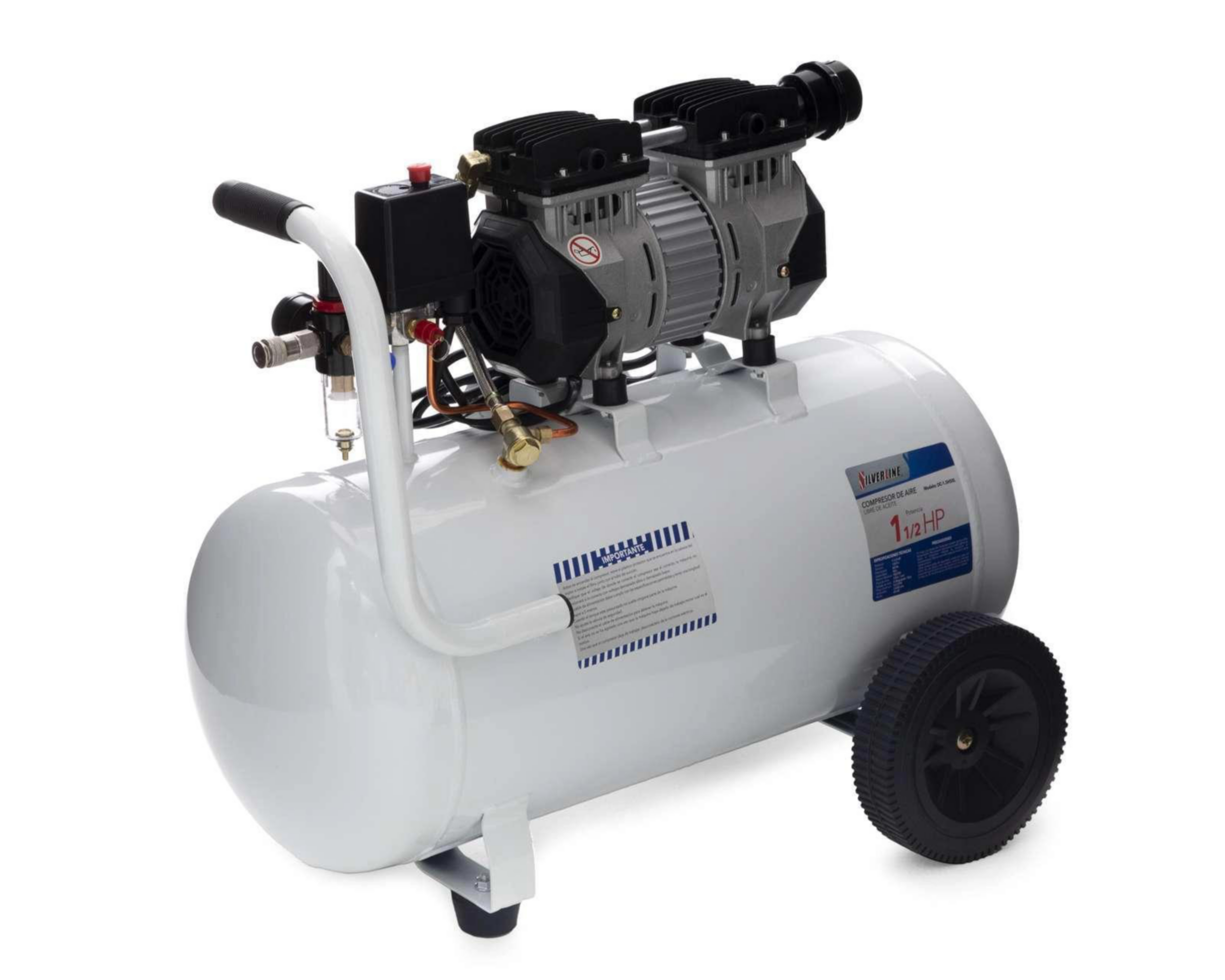 Foto 3 pulgar | Compresor de Aire Silverline DC-1.5H50L 1.5HP 50 L