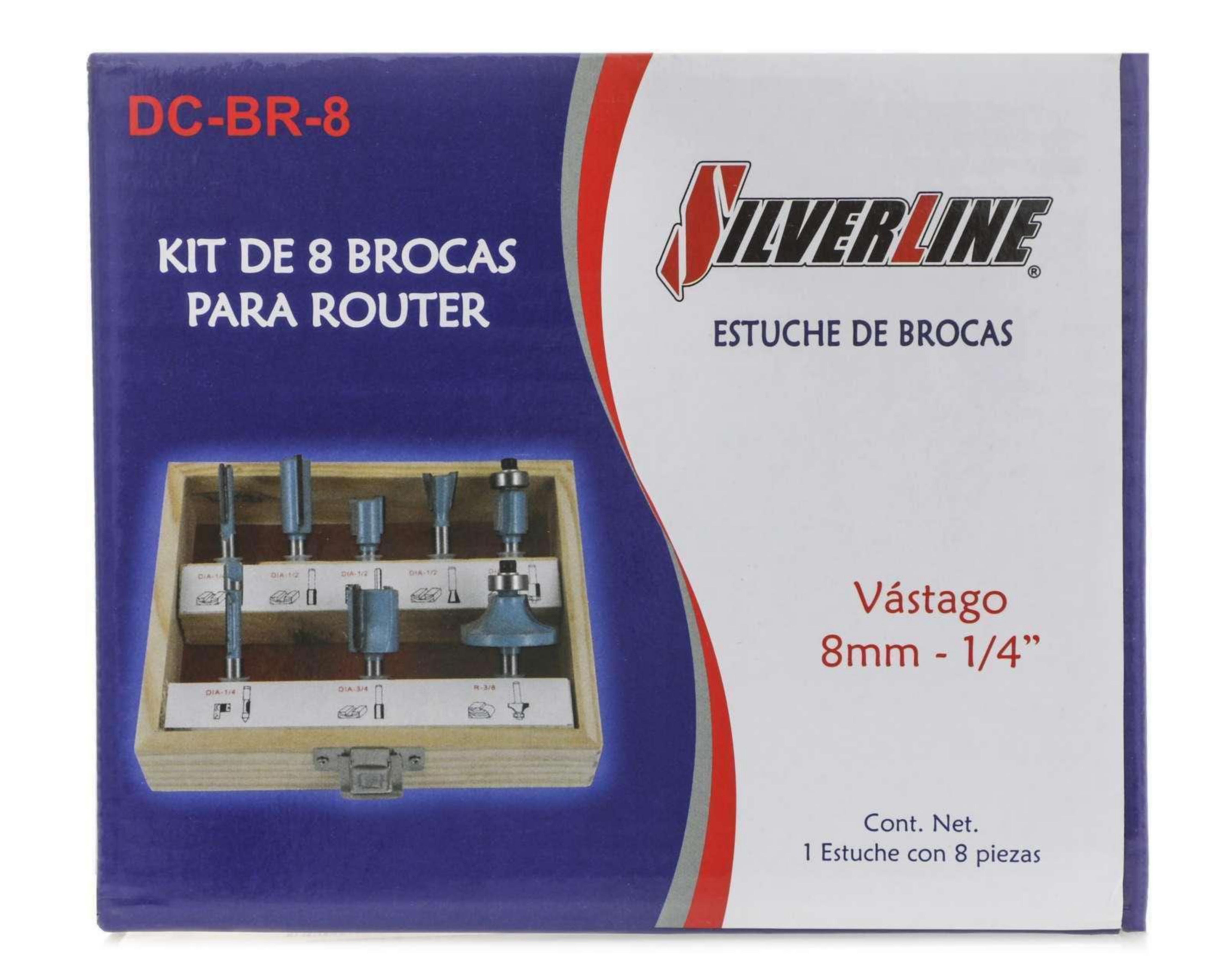 Foto 5 pulgar | Juego de Brocas Silverline 8 Piezas