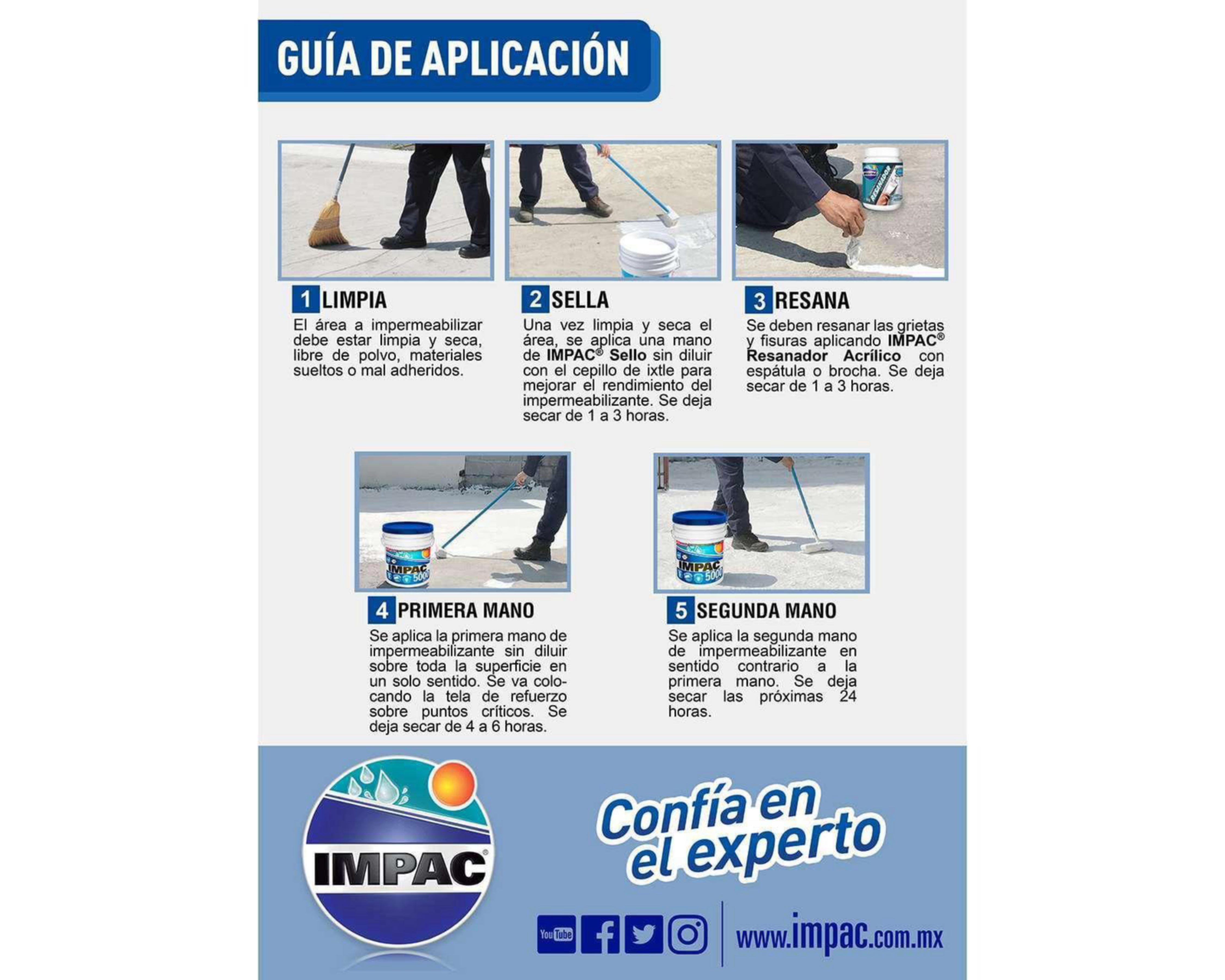 Foto 4 pulgar | Impermeabilizante Acrílico Impac 5000 Blanco 19 l