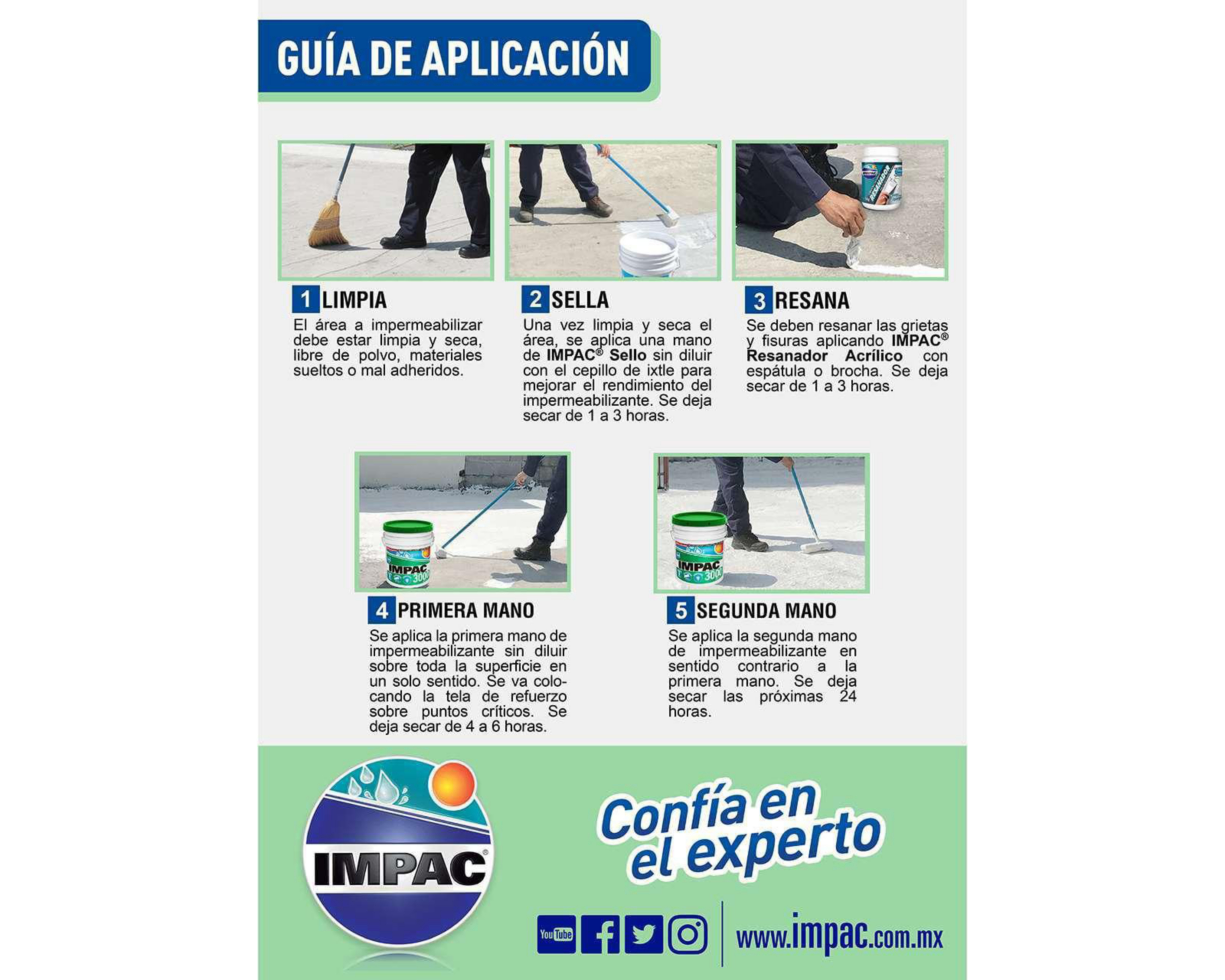 Foto 4 pulgar | Impermeabilizante Acrílico Impac 3000 Blanco 19 l