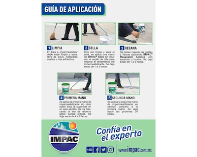 Foto 3 | Impermeabilizante Acrílico Impac 3000 Blanco 19 l