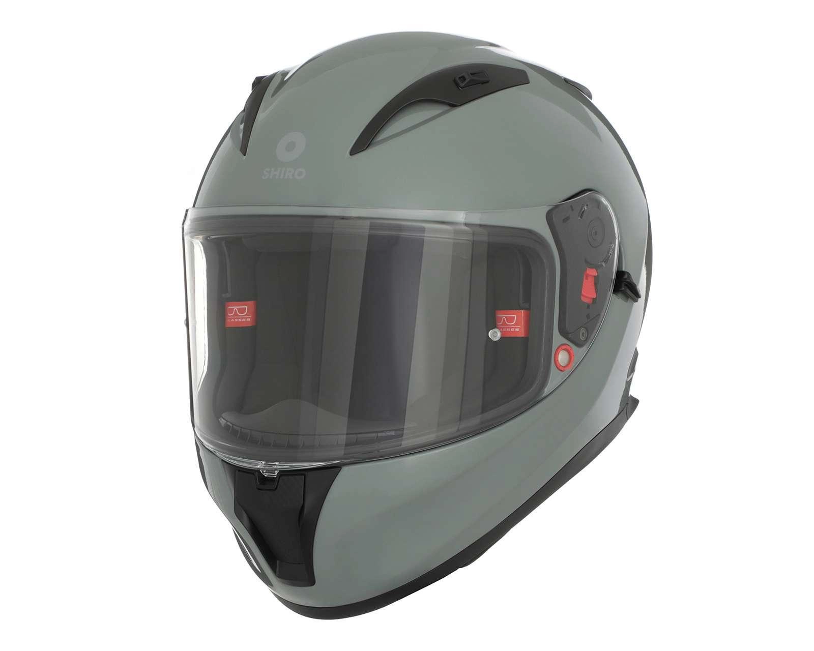 Casco para Motociclista Shiro Grande Gris