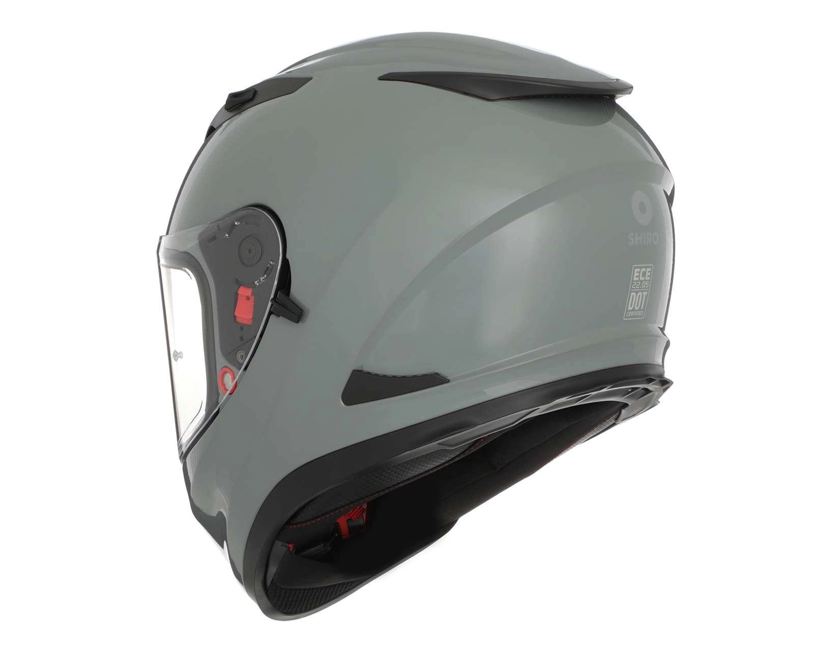 Foto 4 pulgar | Casco para Motociclista Shiro Grande Gris