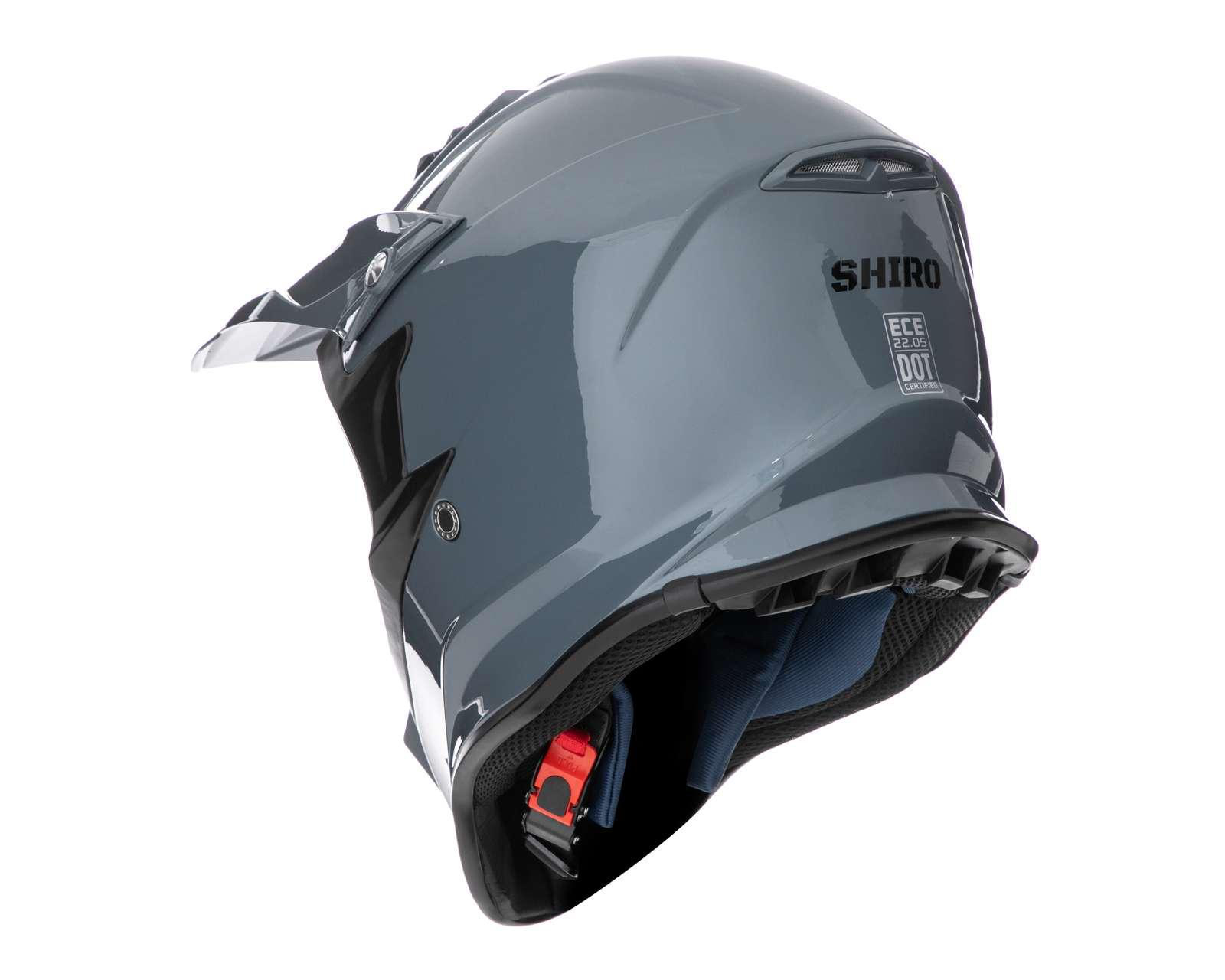 Foto 4 pulgar | Casco para Motociclista Shiro Grande Gris