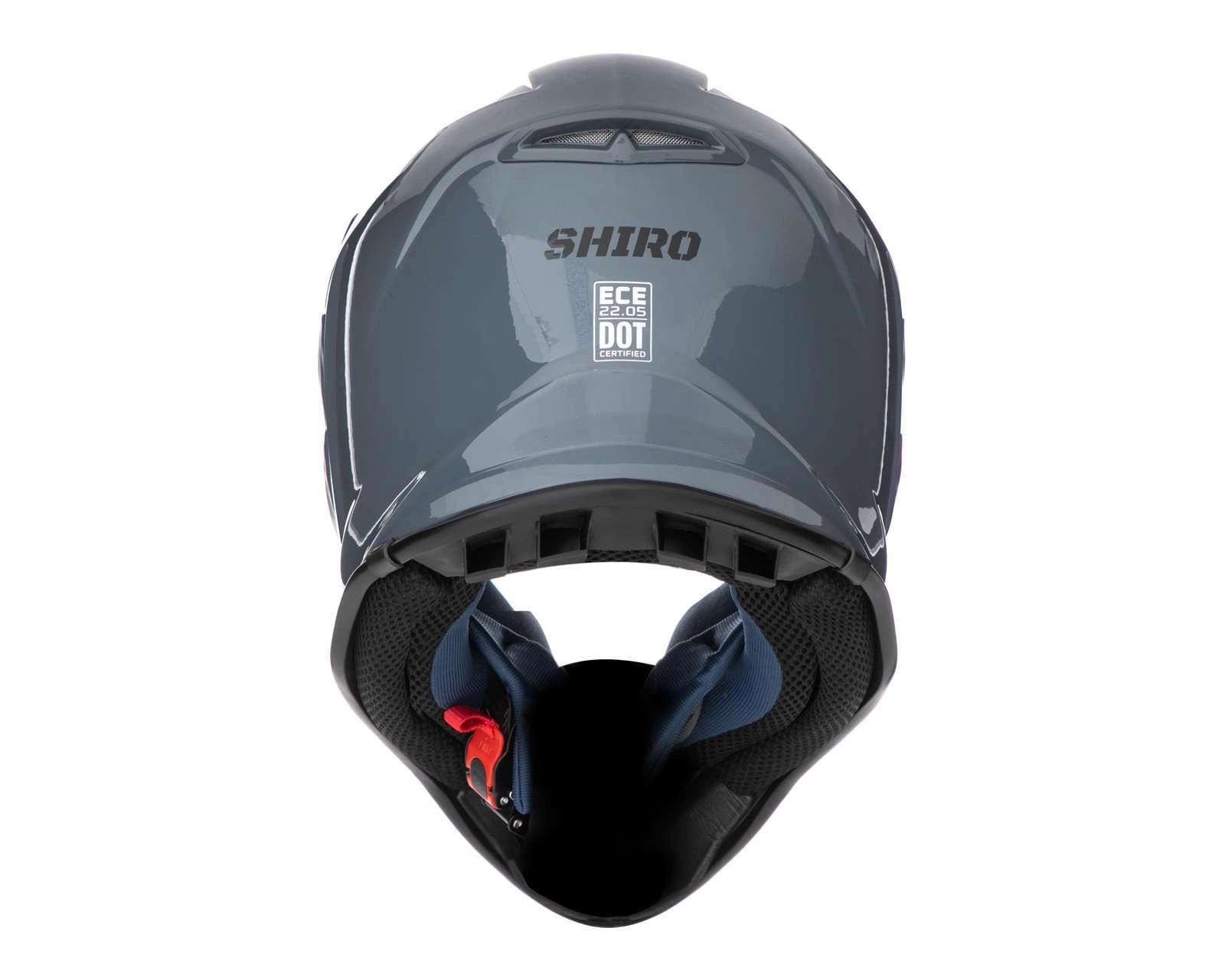 Foto 5 pulgar | Casco para Motociclista Shiro Grande Gris