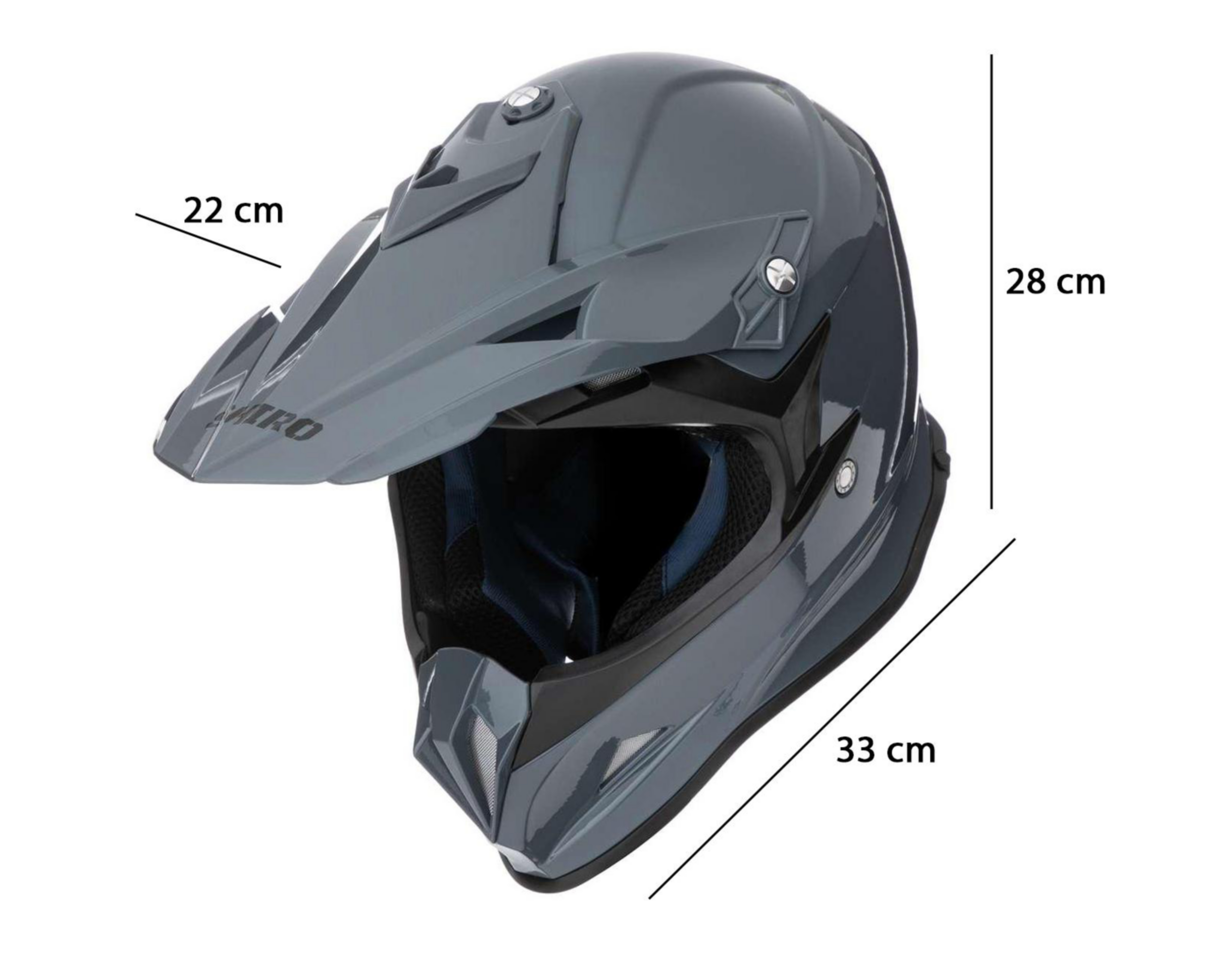 Foto 7 | Casco para Motociclista Shiro Grande Gris