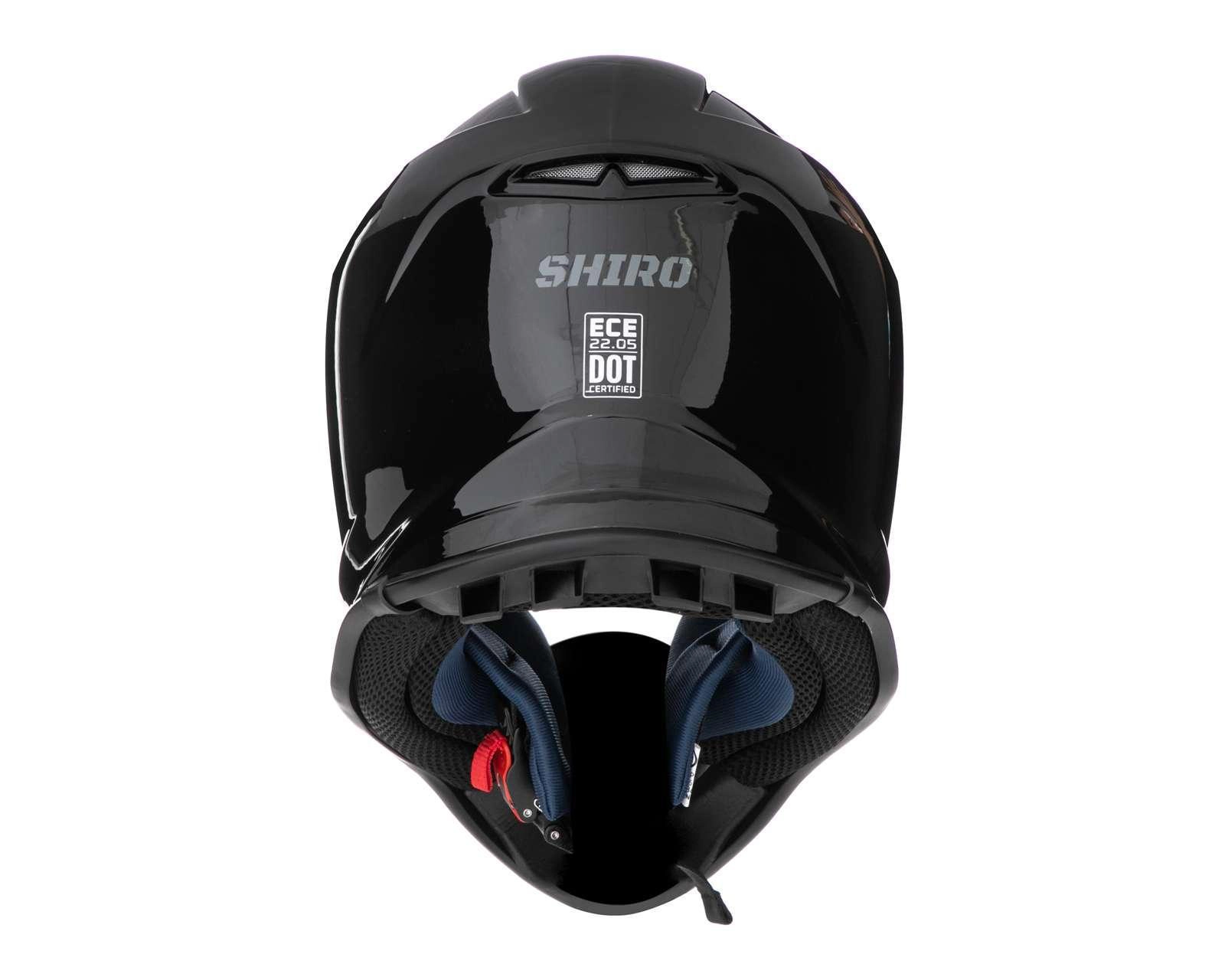 Foto 5 pulgar | Casco para Motociclista Shiro Extragrande Negro