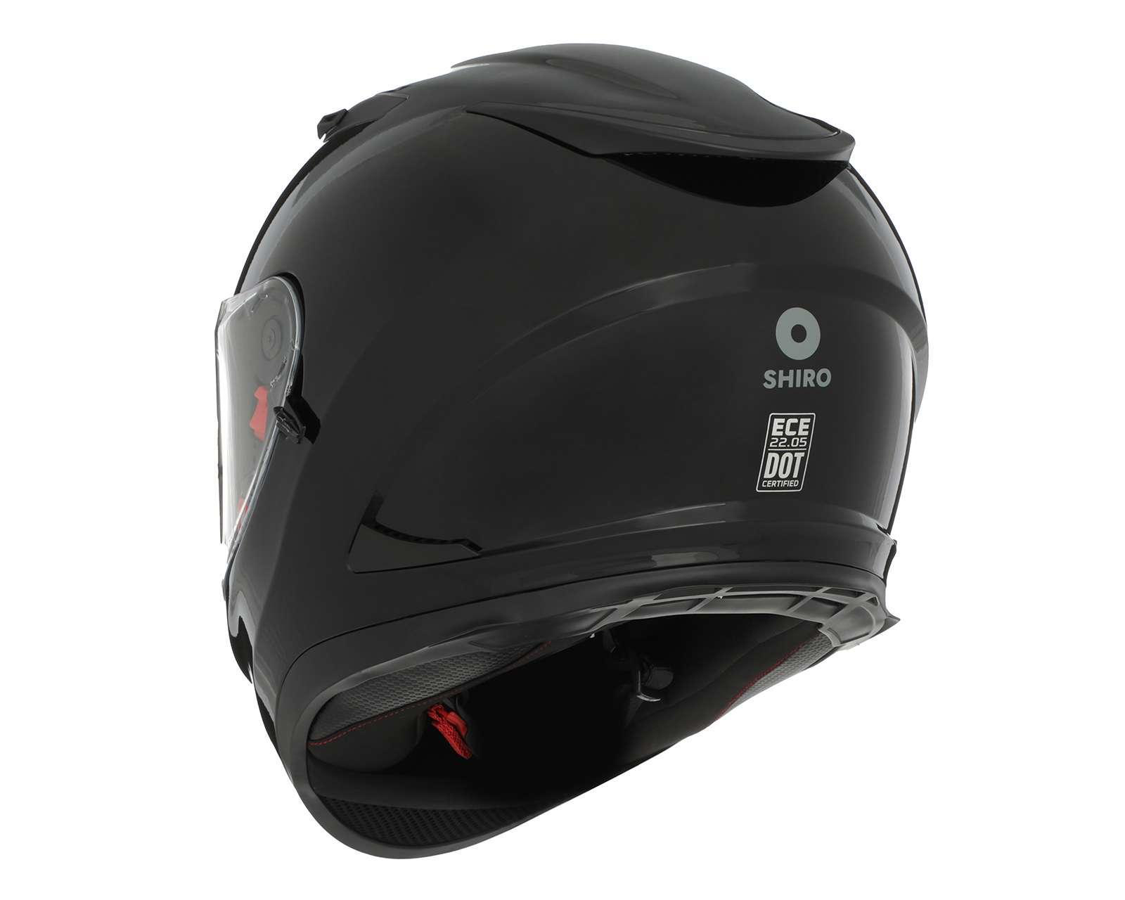 Foto 4 pulgar | Casco para Motociclista Shiro Grande Negro