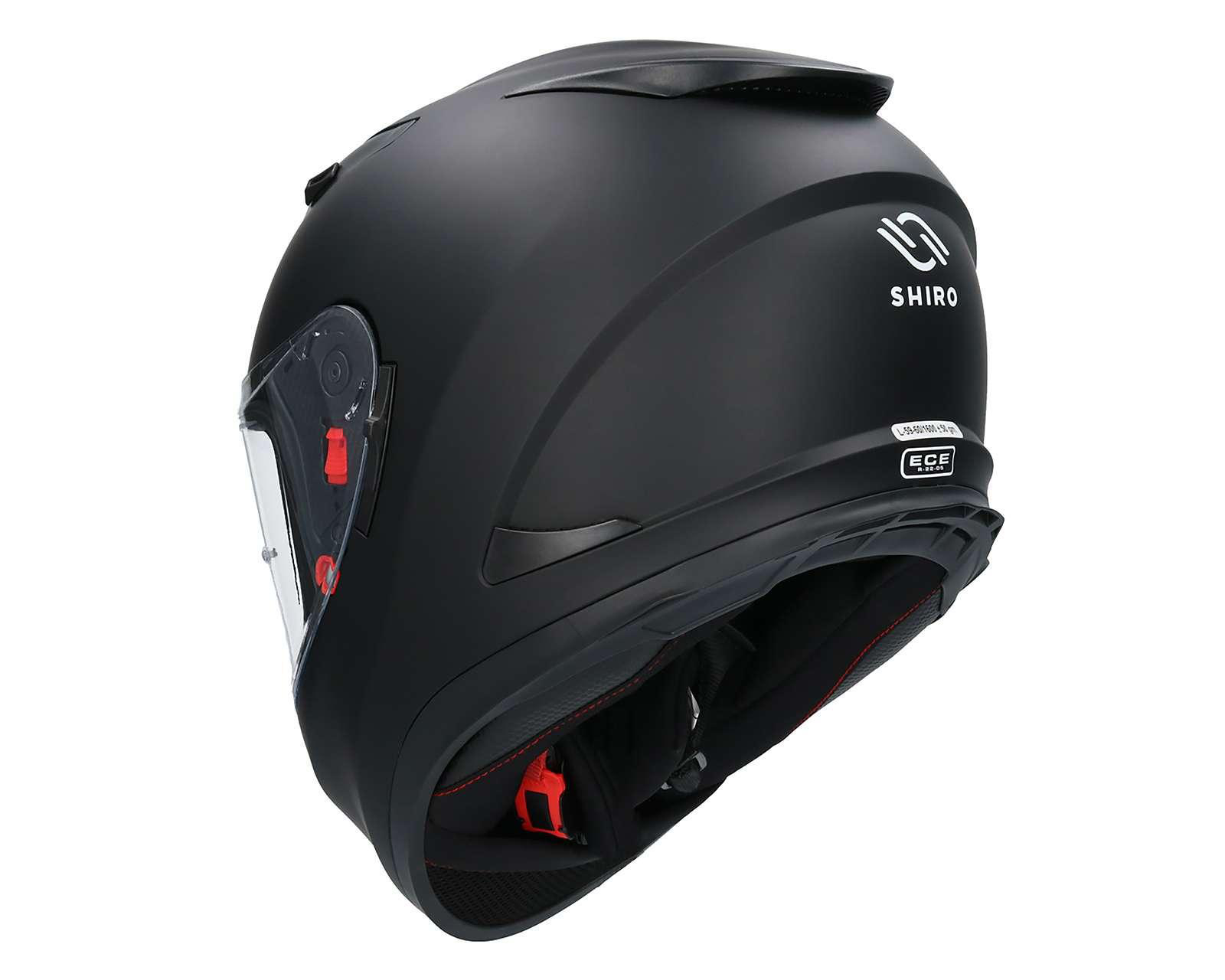 Foto 5 pulgar | Casco para Motociclista Shiro Grande Negro