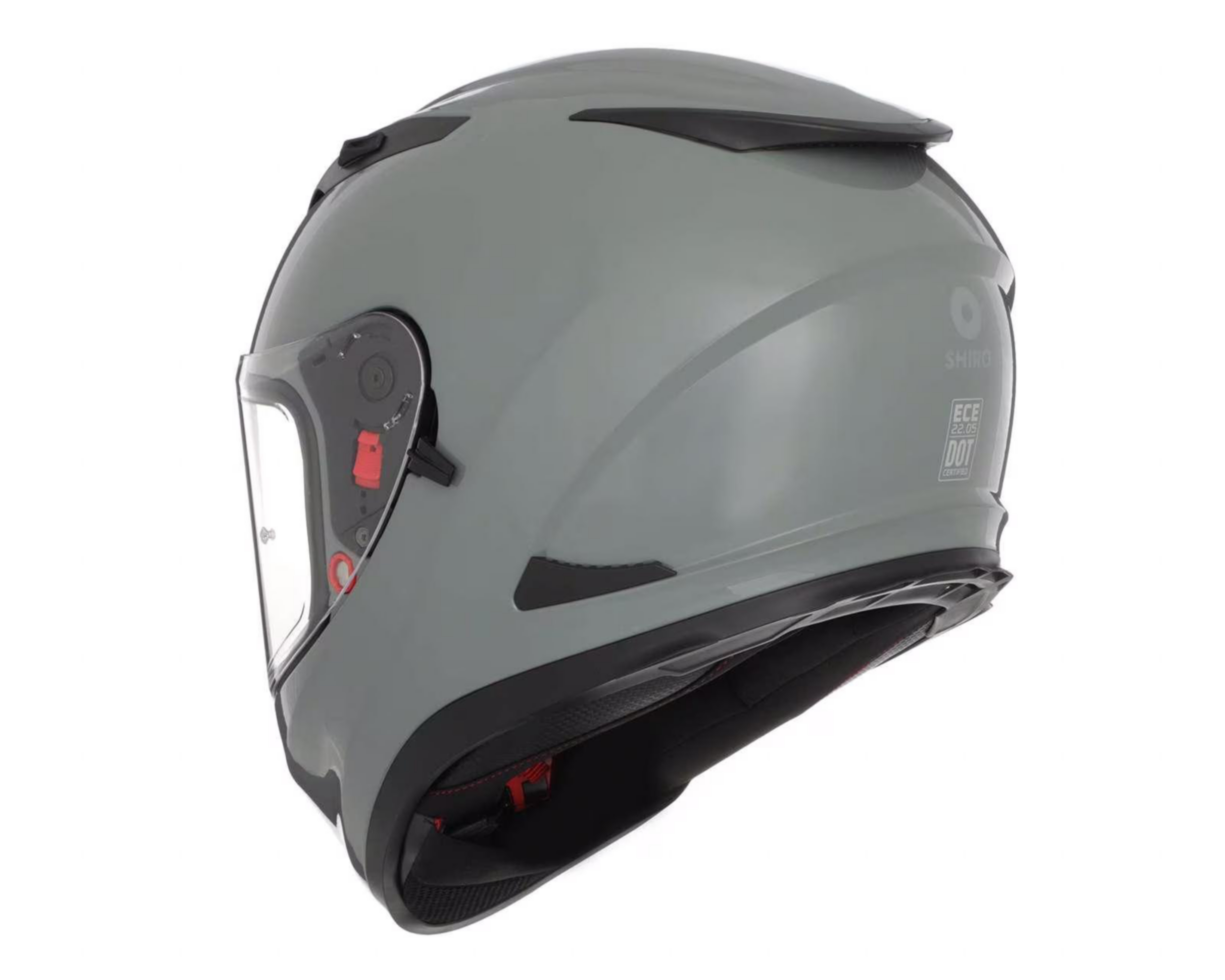 Foto 4 pulgar | Casco para Motociclista Shiro Mediano Gris