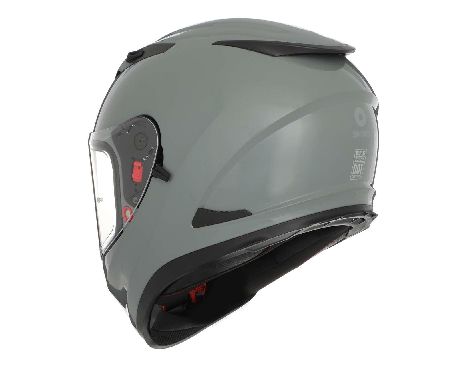 Foto 4 pulgar | Casco para Motociclista Shiro Extragrande Gris