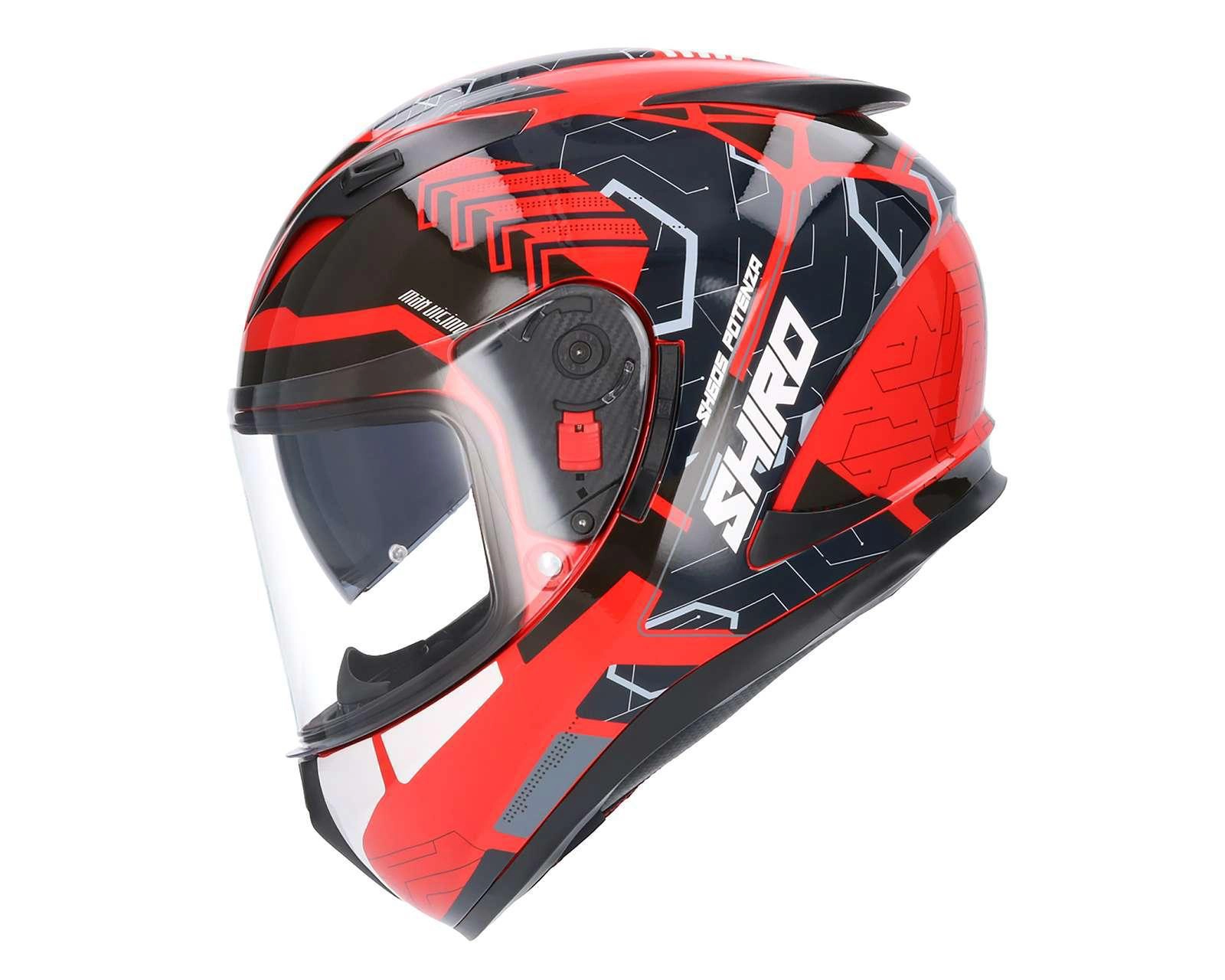 Foto 4 pulgar | Casco para Motociclista Shiro Mediano Rojo