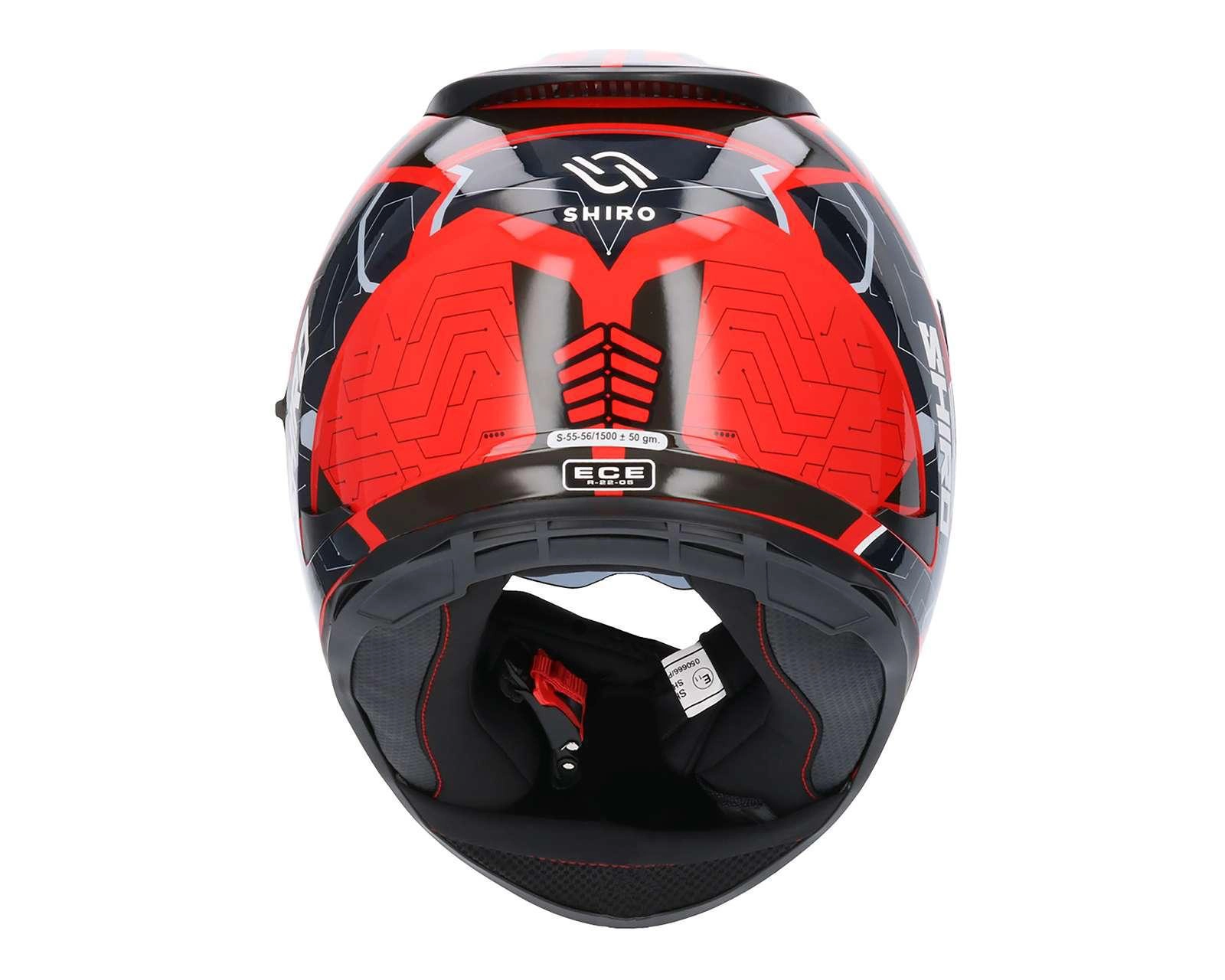 Foto 5 | Casco para Motociclista Shiro Mediano Rojo