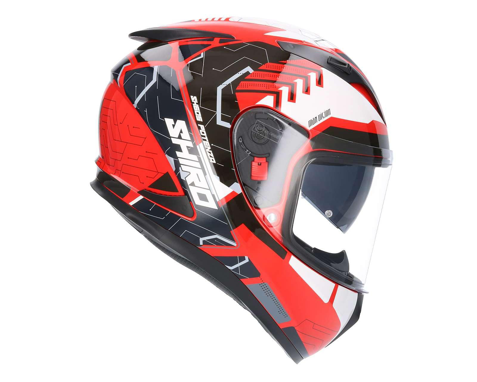 Foto 7 | Casco para Motociclista Shiro Mediano Rojo