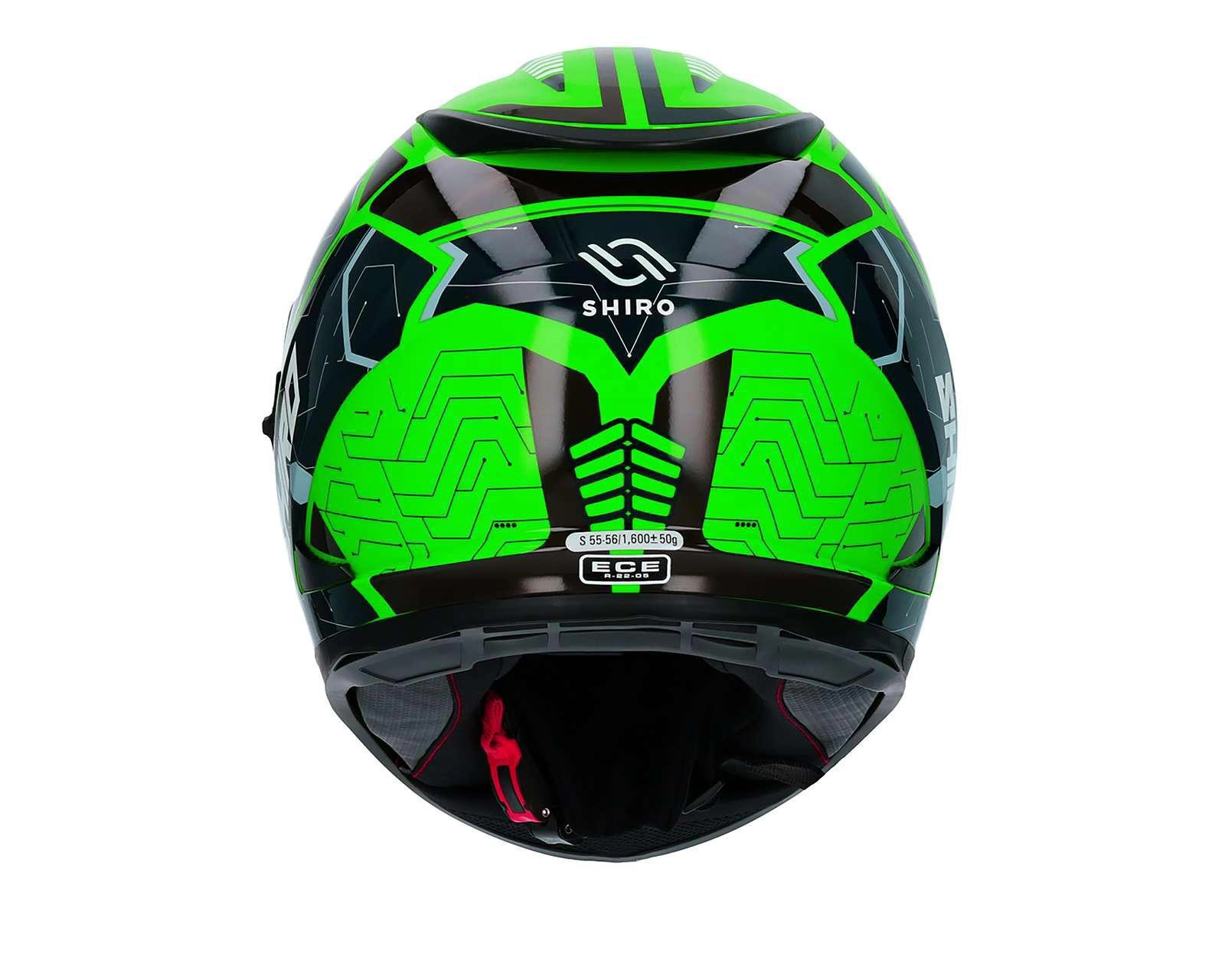 Foto 6 pulgar | Casco para Motociclista Shiro Grande Verde