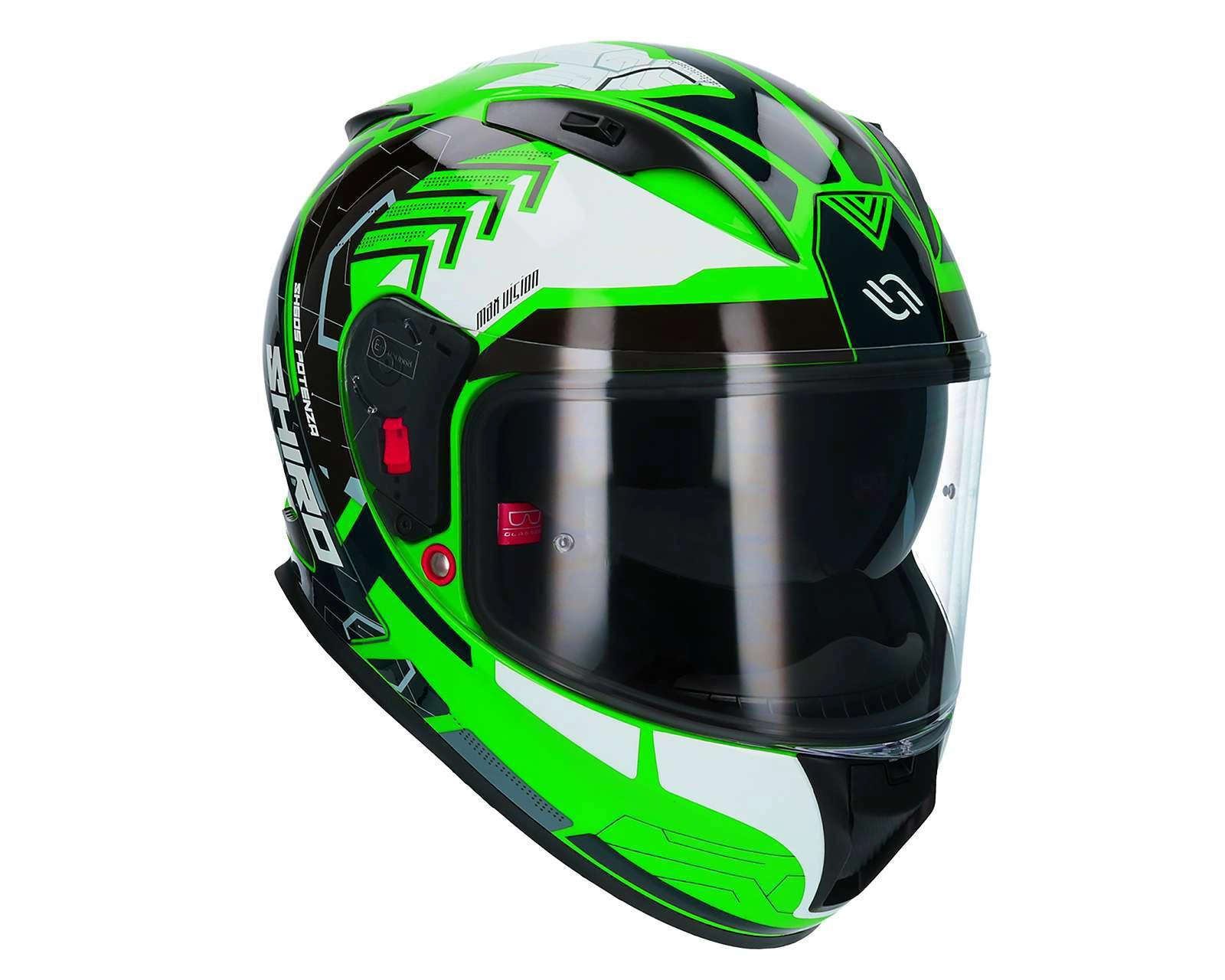 Foto 9 pulgar | Casco para Motociclista Shiro Extragrande Verde