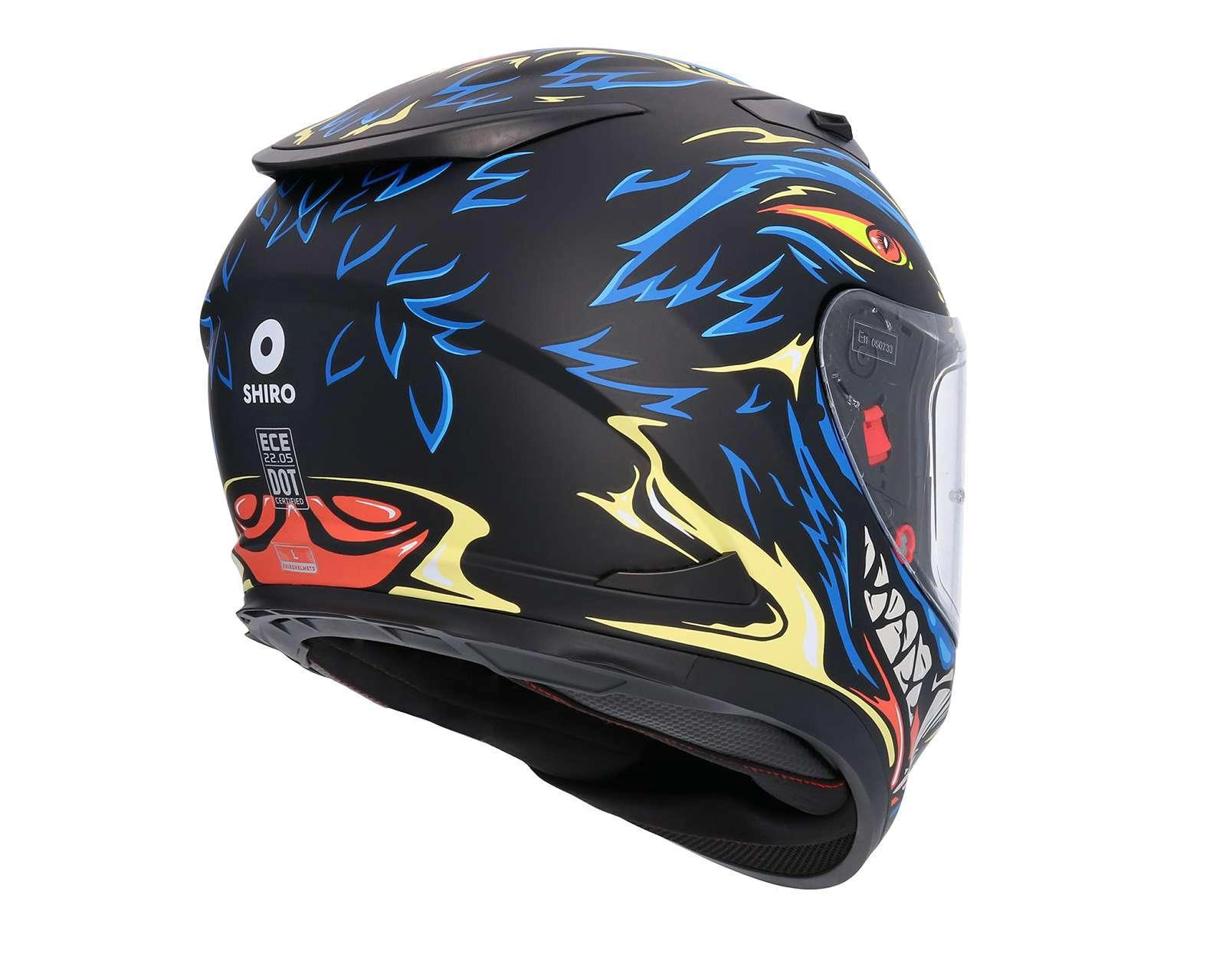 Foto 7 pulgar | Casco para Motociclista Shiro Extragrande Negro