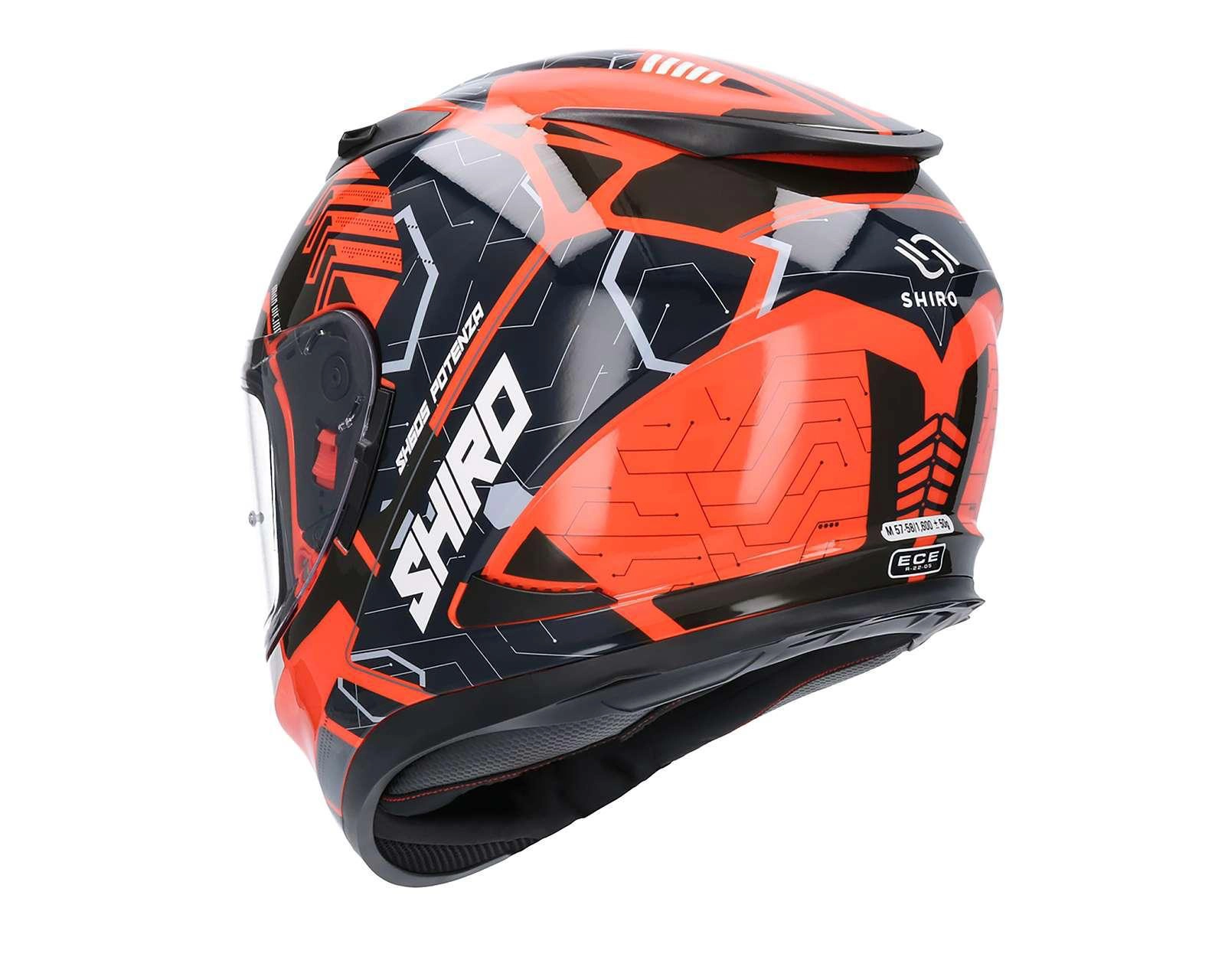 Foto 4 | Casco para Motociclista Shiro Grande Anaranjado