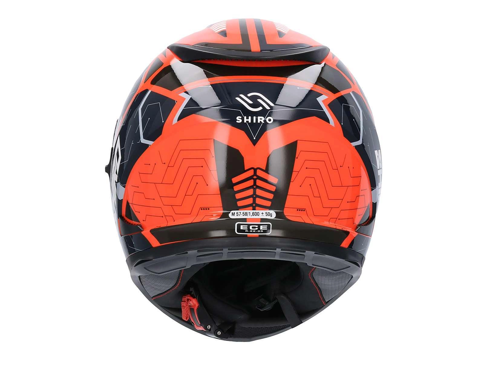 Foto 5 | Casco para Motociclista Shiro Grande Anaranjado