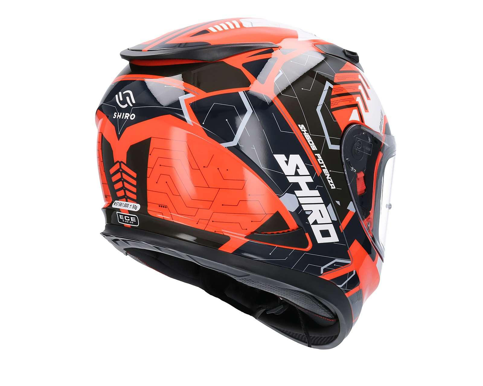 Foto 6 | Casco para Motociclista Shiro Grande Anaranjado