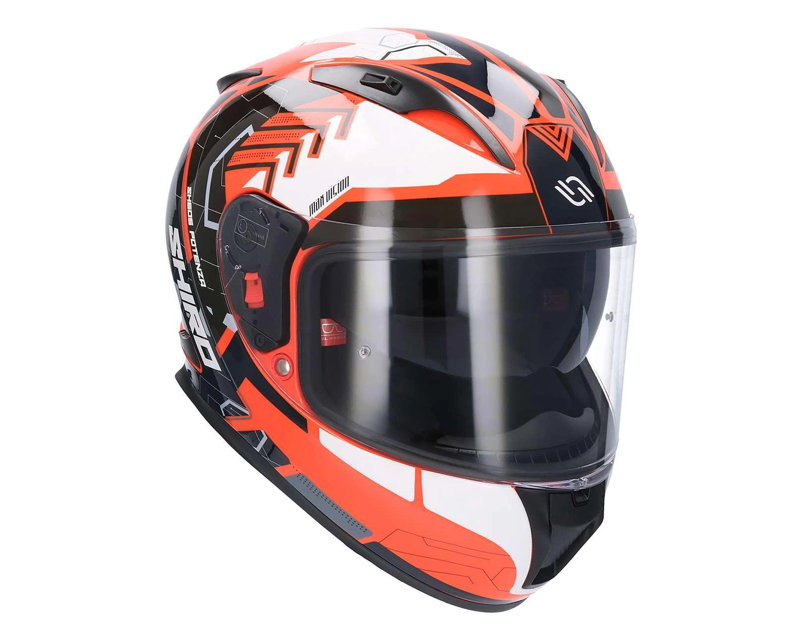 Foto 8 | Casco para Motociclista Shiro Grande Anaranjado