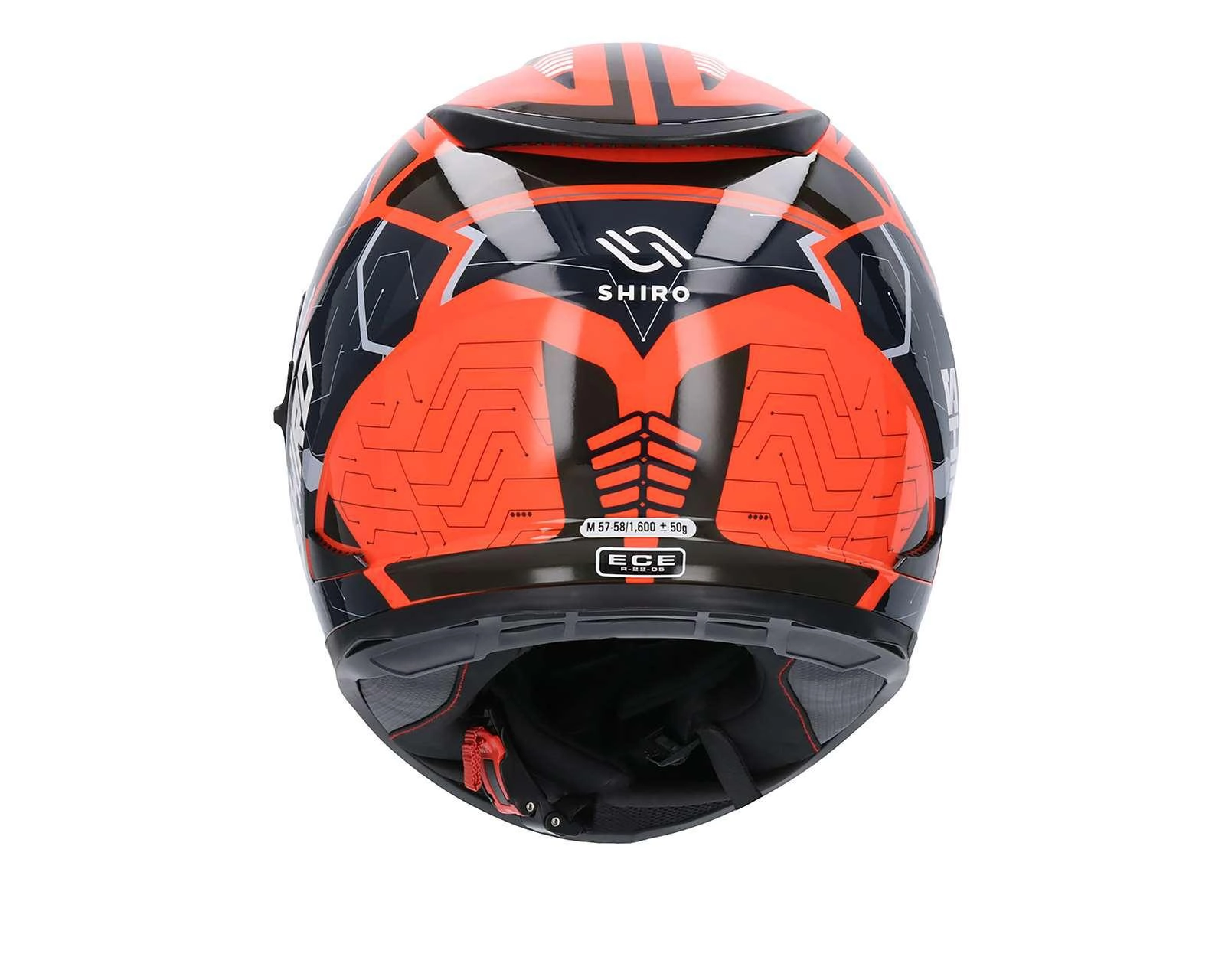 Foto 6 pulgar | Casco para Motociclista Shiro Extragrande Anaranjado