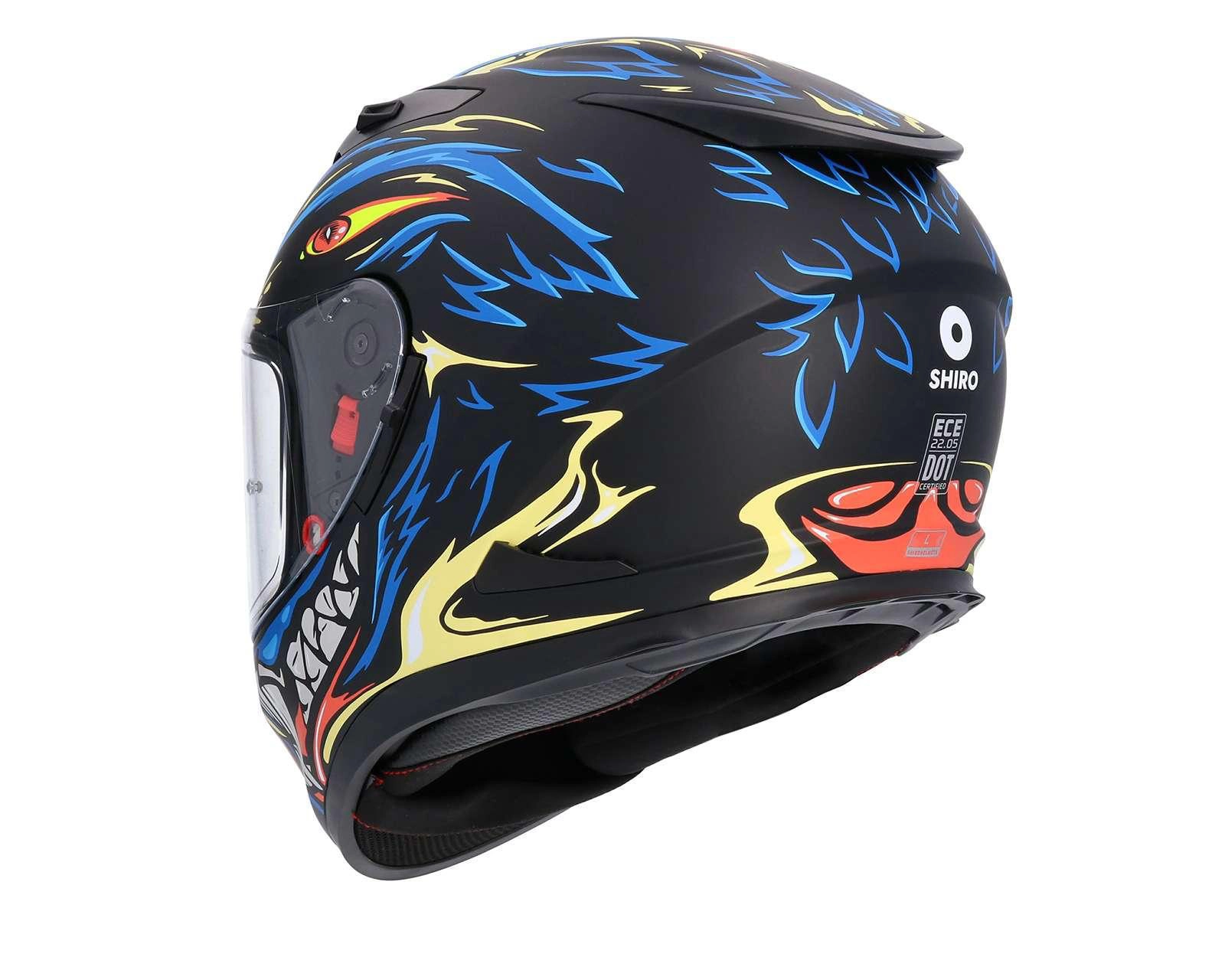 Foto 5 pulgar | Casco para Motociclista Shiro Mediano Azul