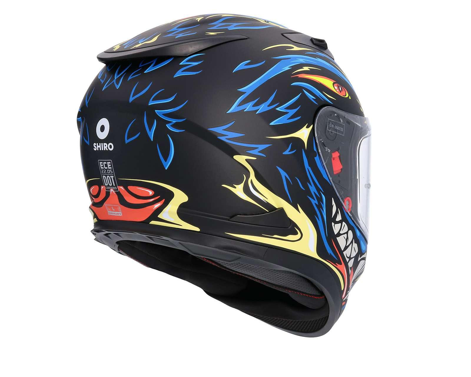 Foto 7 pulgar | Casco para Motociclista Shiro Mediano Azul