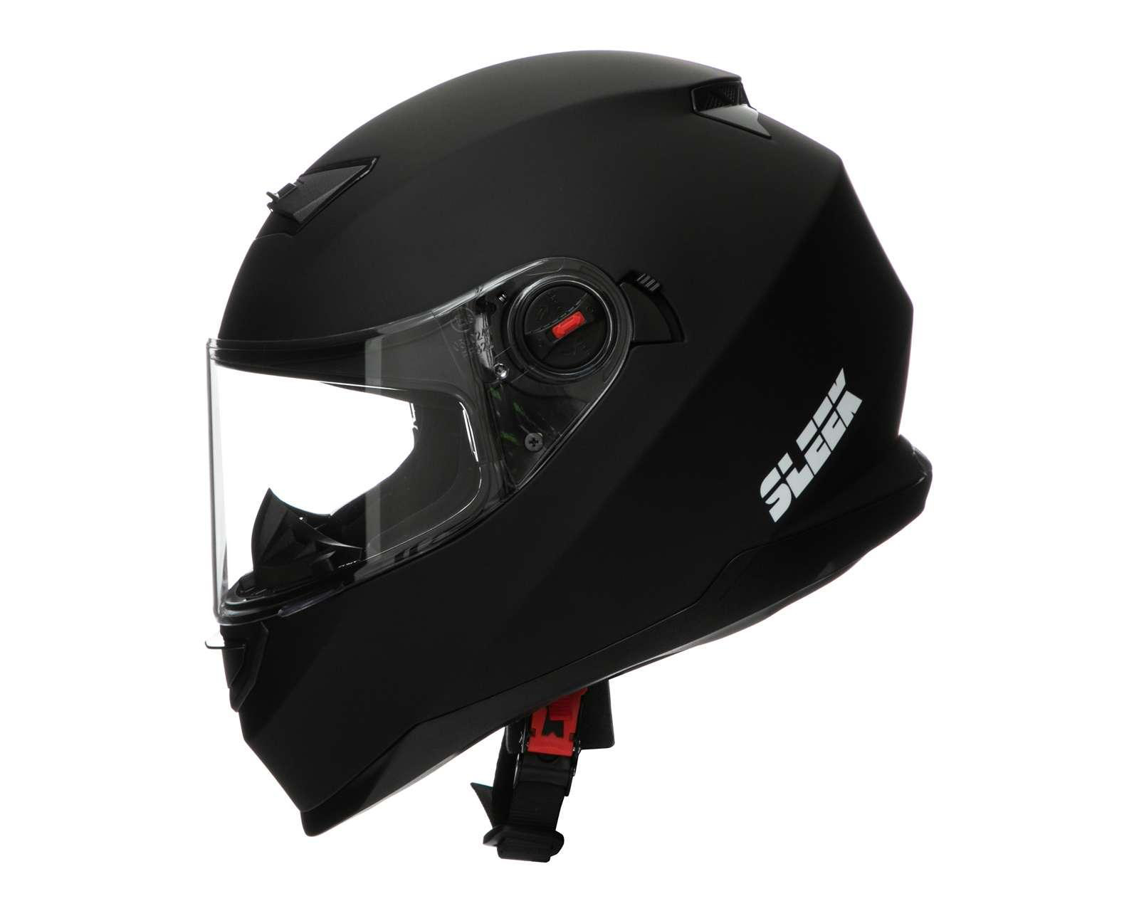 Foto 3 pulgar | Casco para Motociclista Sleek Extragrande Visor Doble Negro