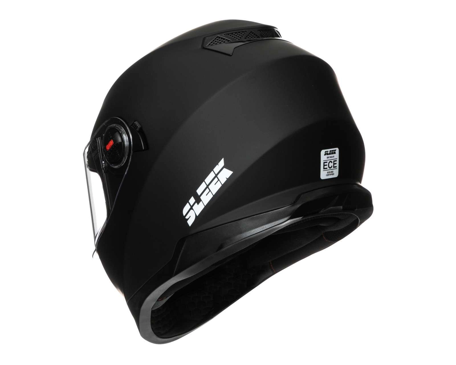 Foto 4 pulgar | Casco para Motociclista Sleek Extragrande Visor Doble Negro