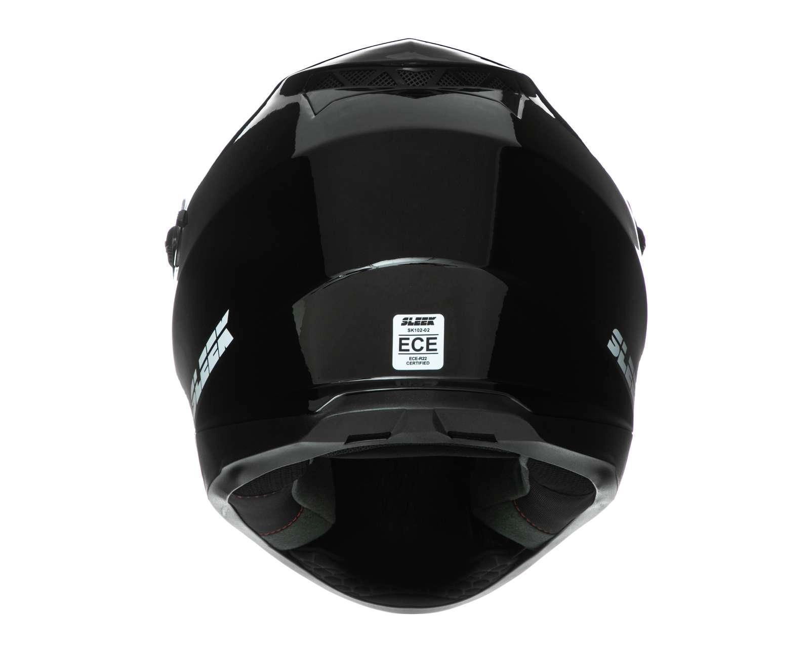 Foto 5 pulgar | Casco para Motociclista Sleek Extragrande Visor Doble Negro