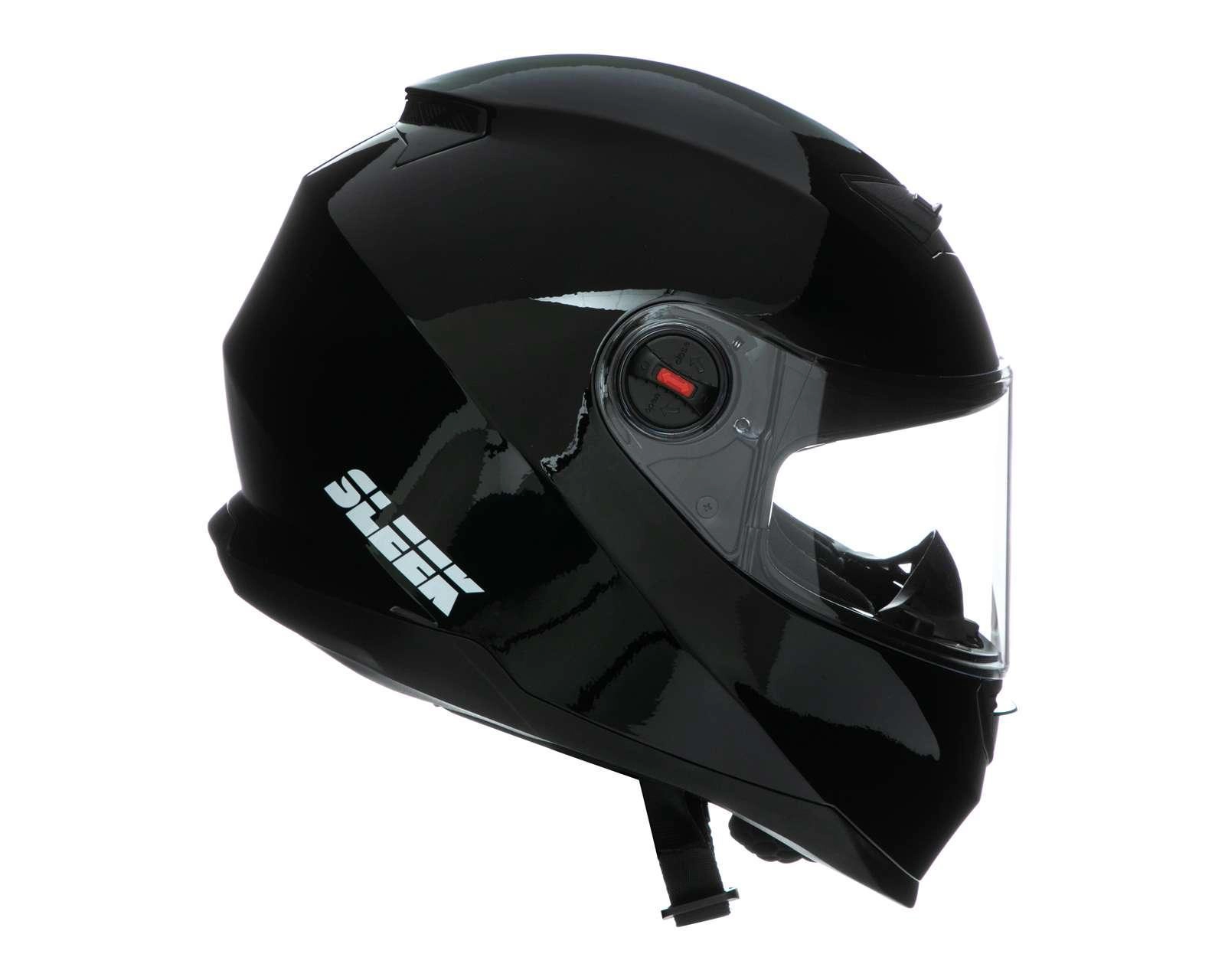 Foto 6 pulgar | Casco para Motociclista Sleek Extragrande Visor Doble Negro