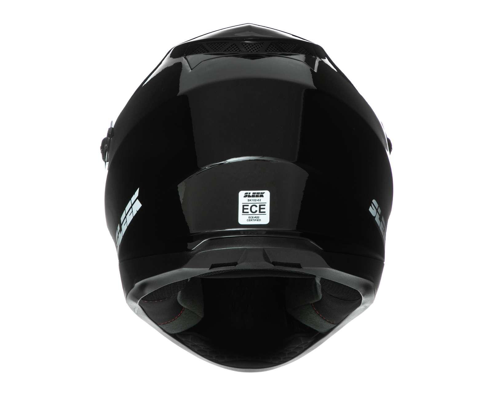 Foto 5 pulgar | Casco para Motociclista Sleek Grande Visor Doble Negro