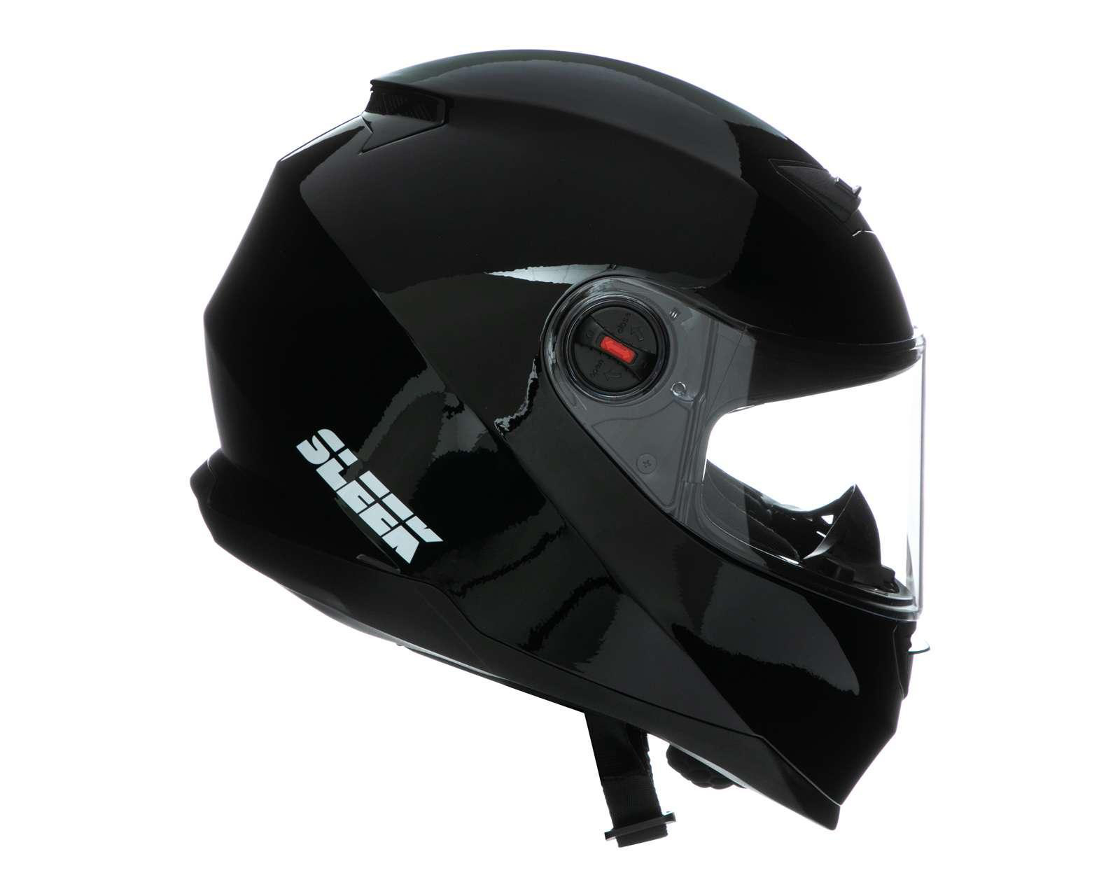 Foto 6 pulgar | Casco para Motociclista Sleek Grande Visor Doble Negro