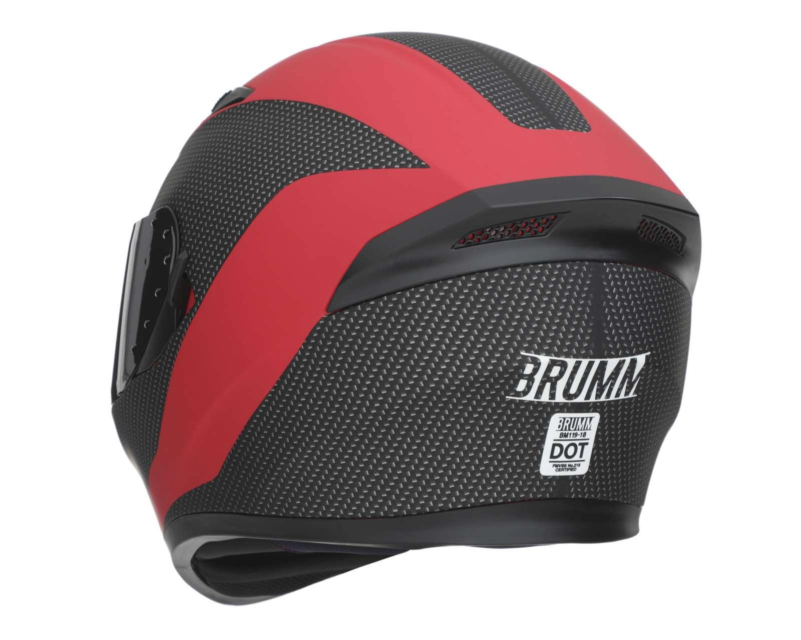 Foto 4 pulgar | Casco para Motociclista Brumm Mediano Rojo