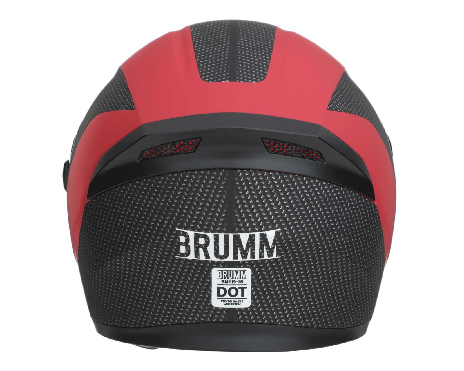 Foto 5 pulgar | Casco para Motociclista Brumm Mediano Rojo