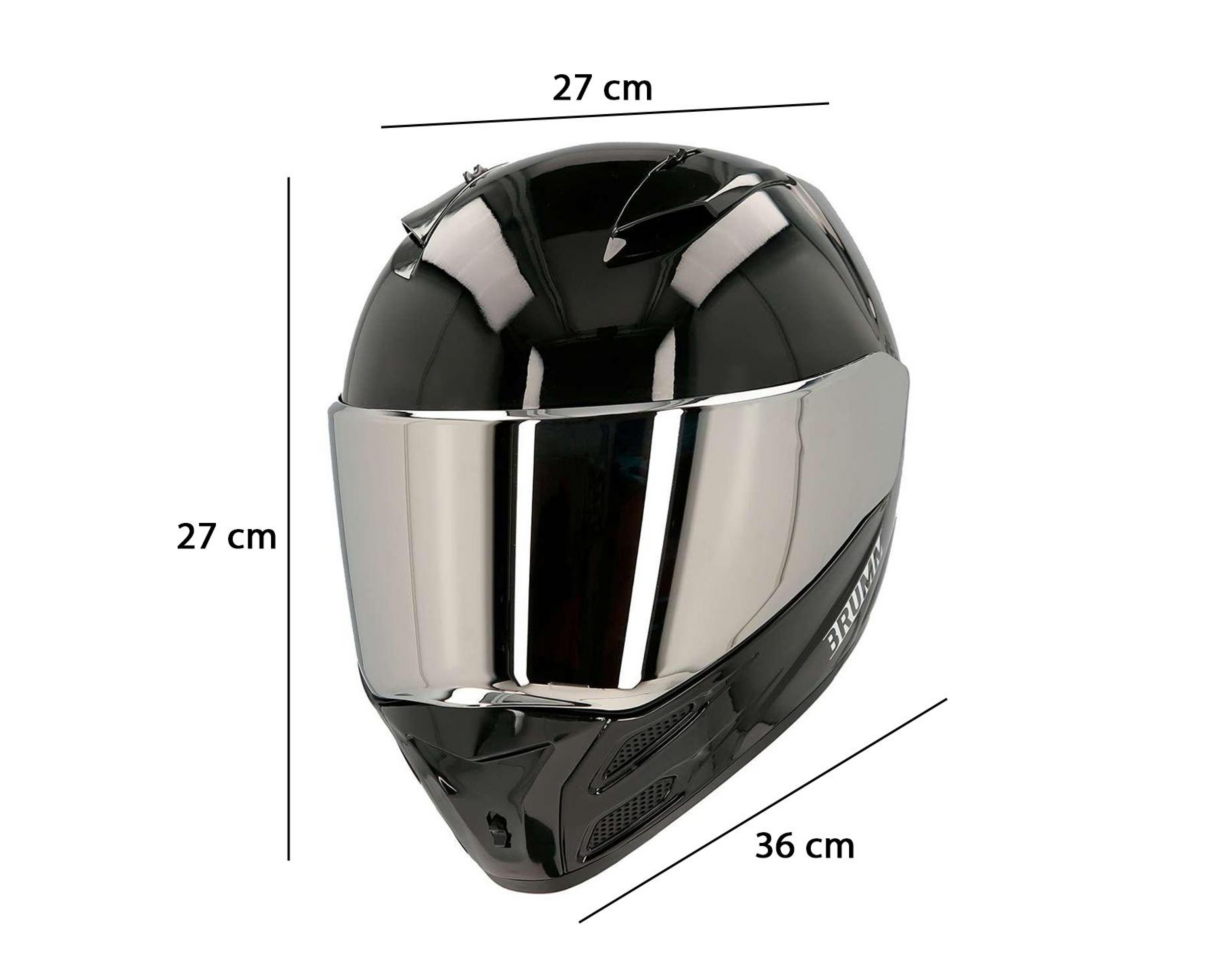 Foto 9 pulgar | Casco para Motociclista Brumm Extragrande Negro