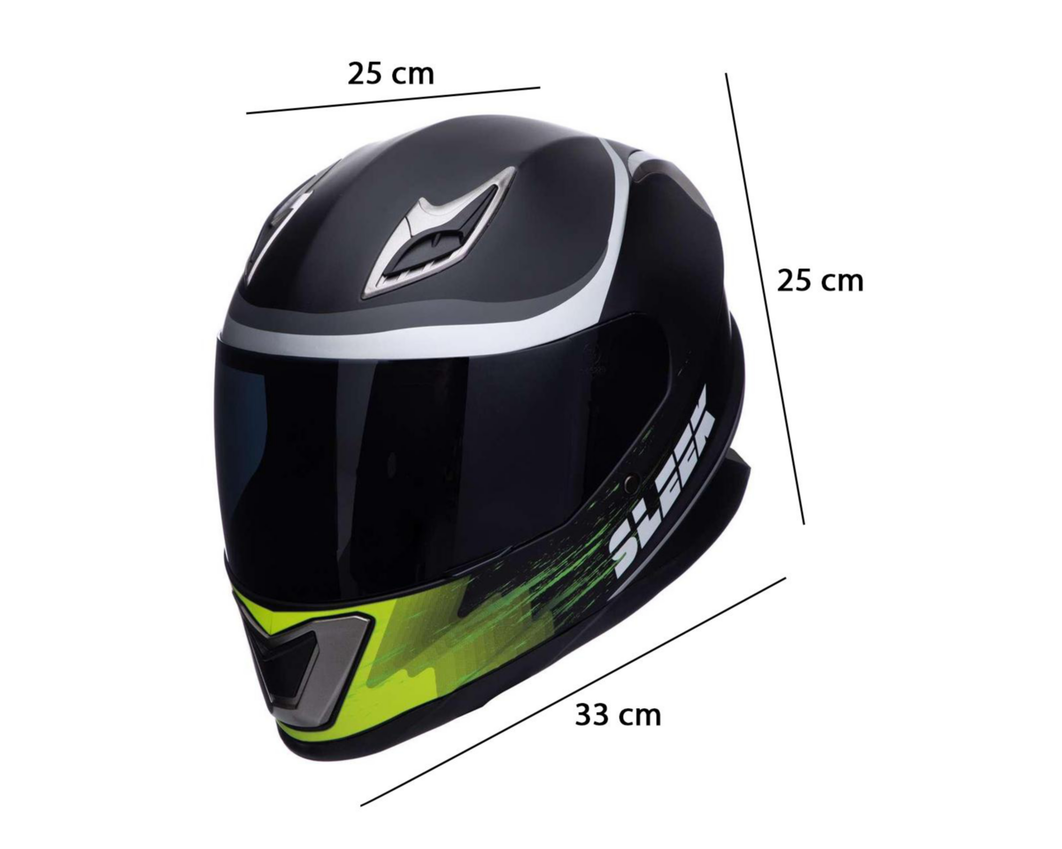 Foto 9 pulgar | Casco para Motociclista Sleek Extragrande Verde